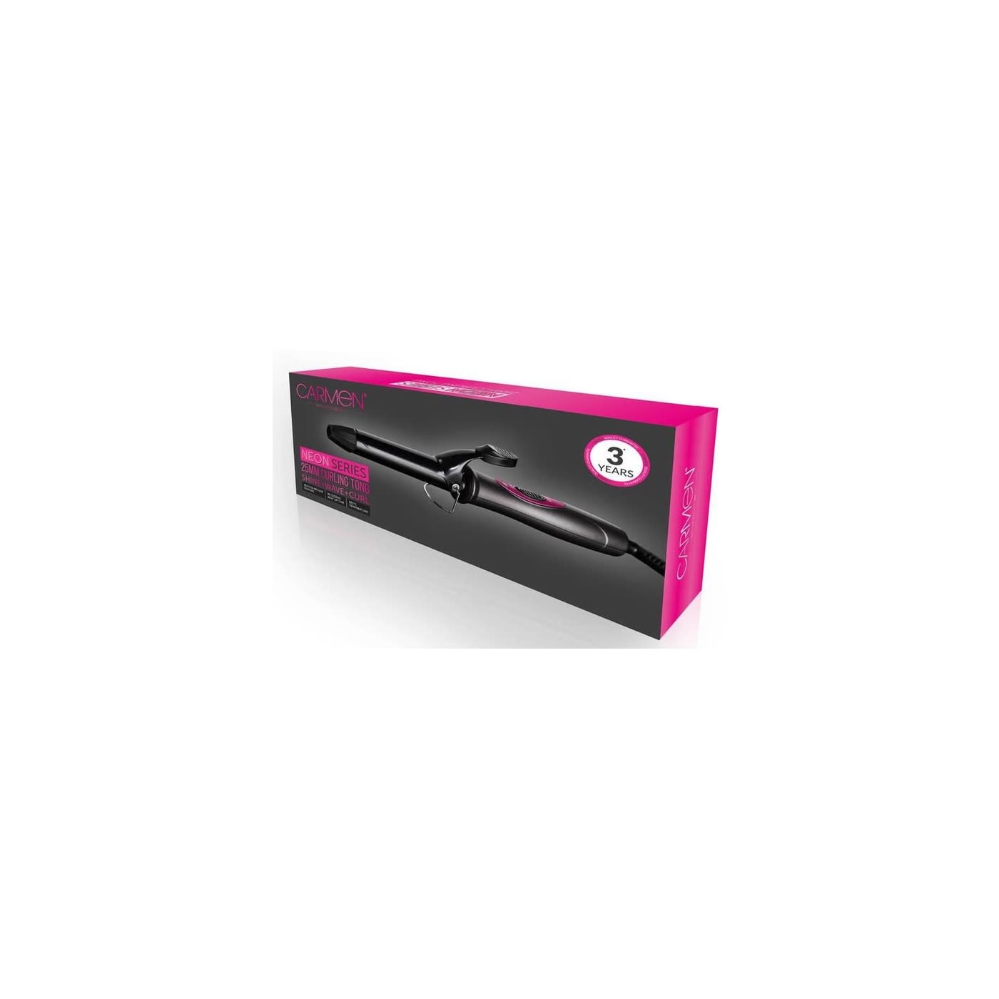 CARMEN NEON SERIES 25MM CURL TONG PINK