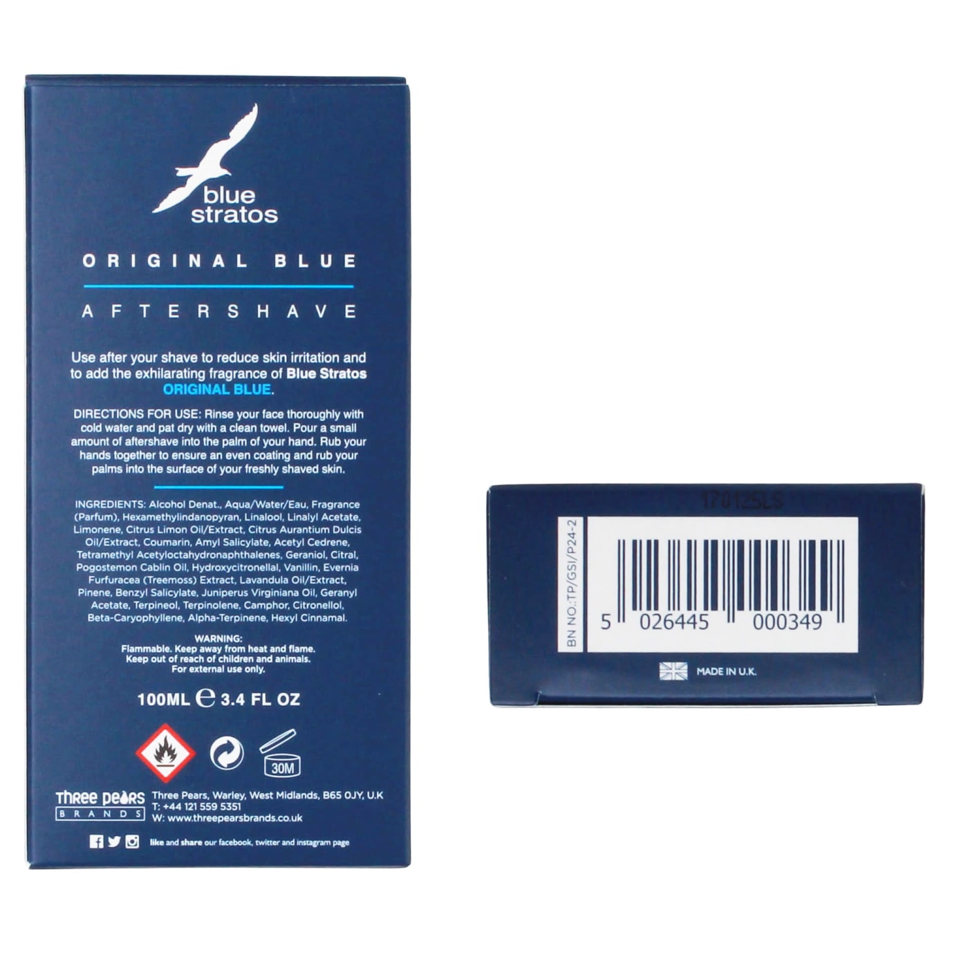BLUE STRATOS 100ML AFTERSHAVE ORIGINAL BLUE