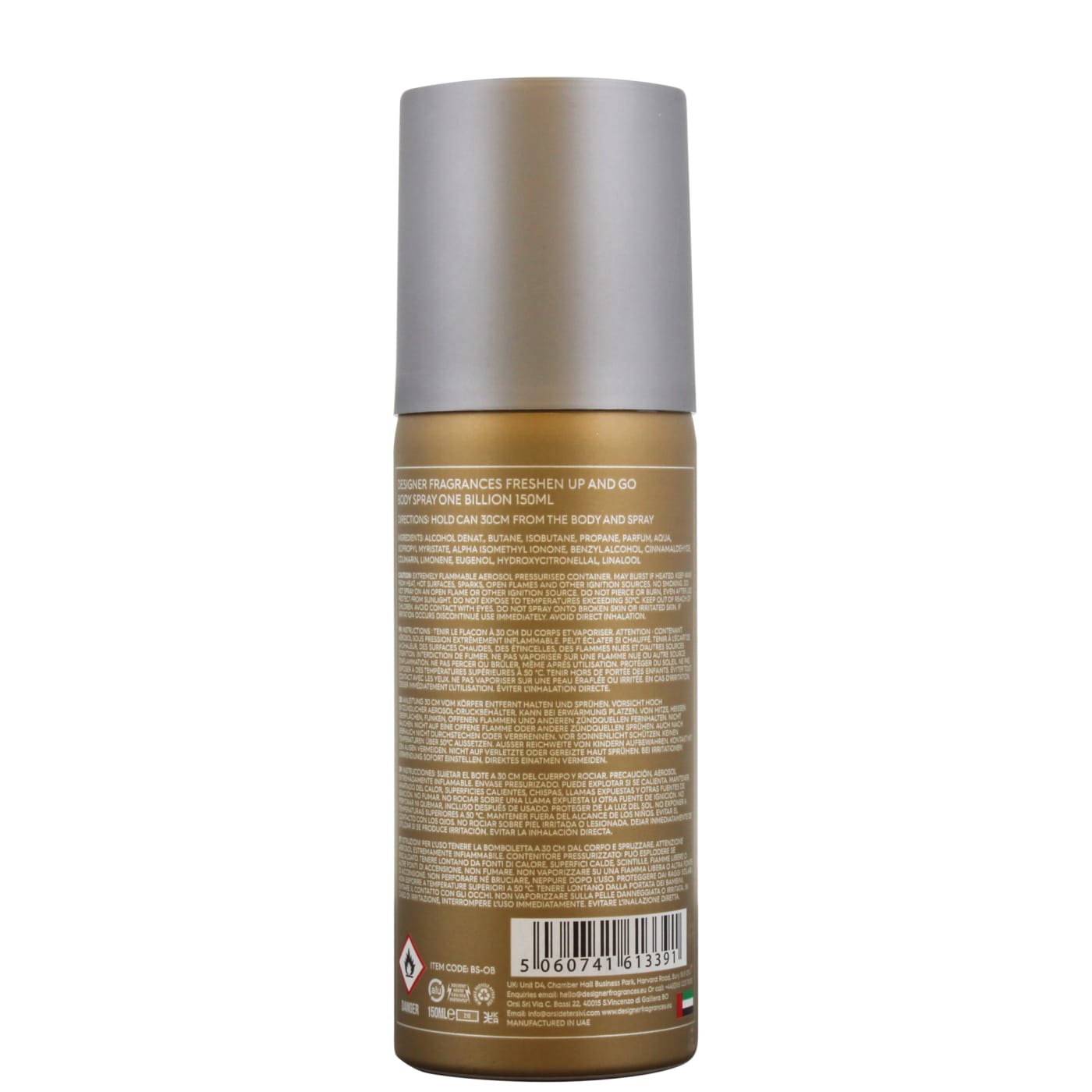 DESIGNER FRAGRANCES 150ML BODY SPRAY ONE BILLION 02/29