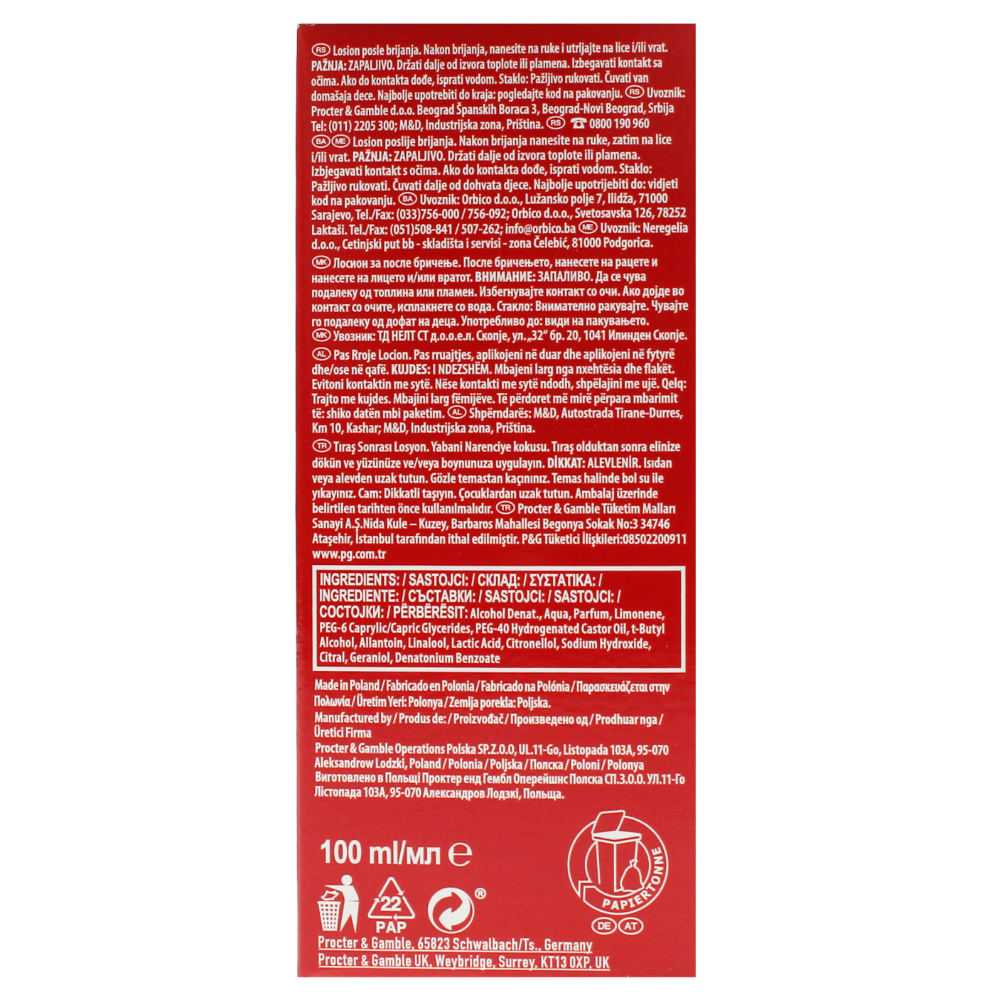 Old Spice 100ml Aftershave Wolfthorn