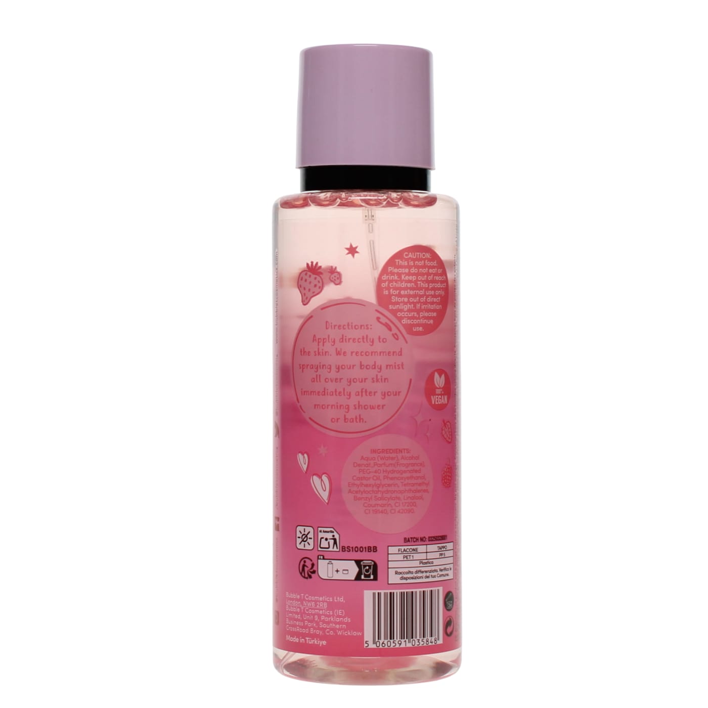 BUBBLE T 250ML BODY MIST BERRY BLAST