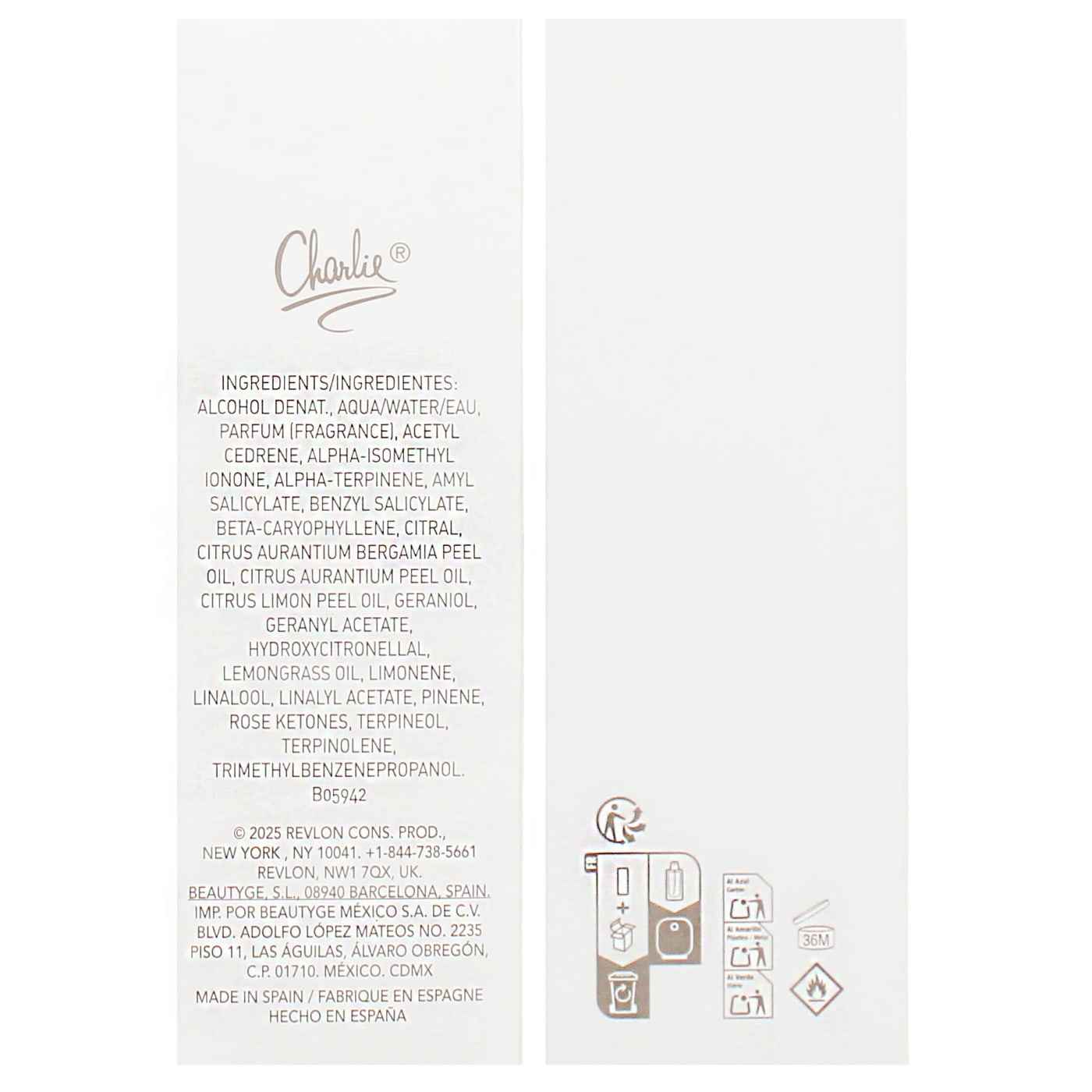 Charlie 100ml EDT Spray White