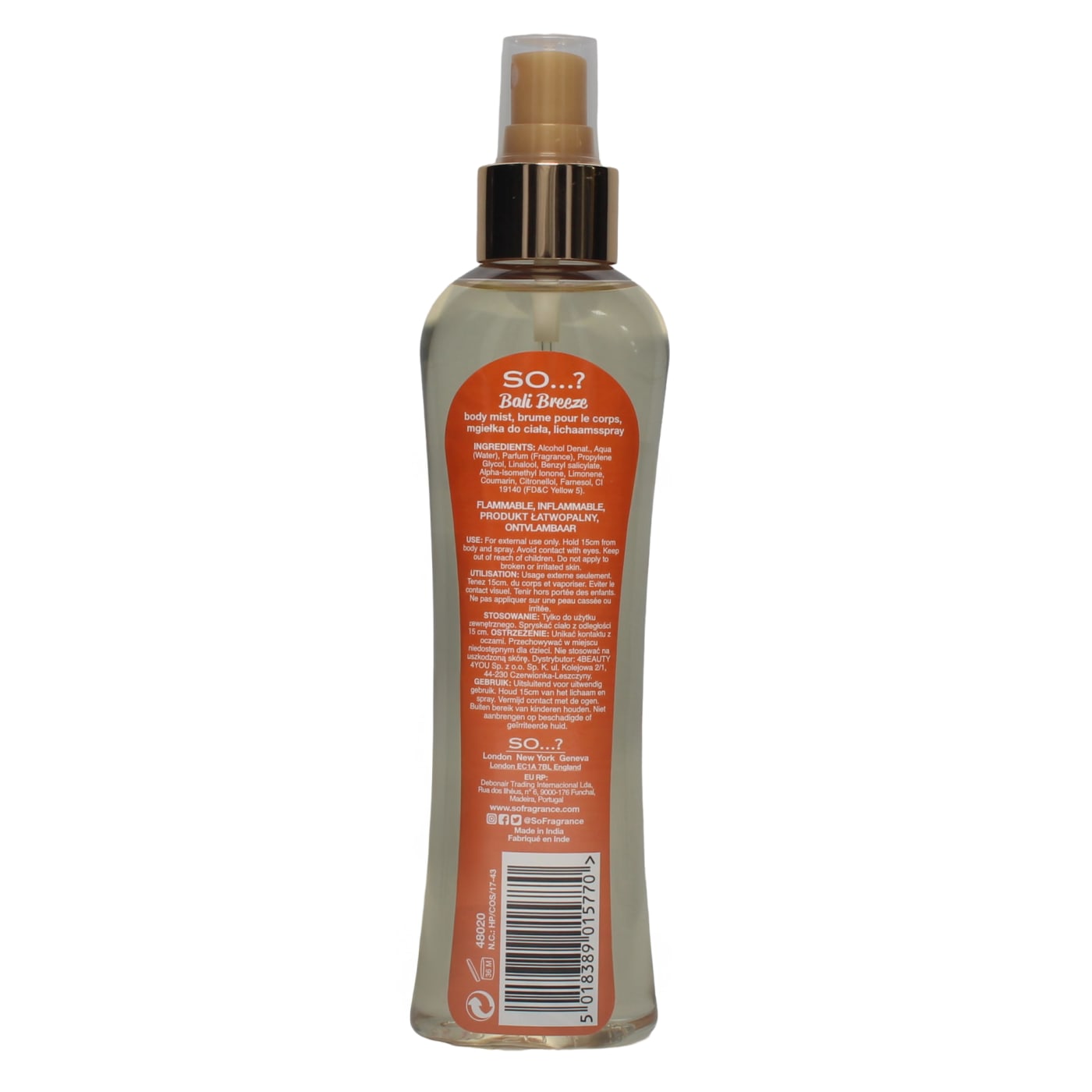SO...? 200ML B/MIST BALI BREEZE
