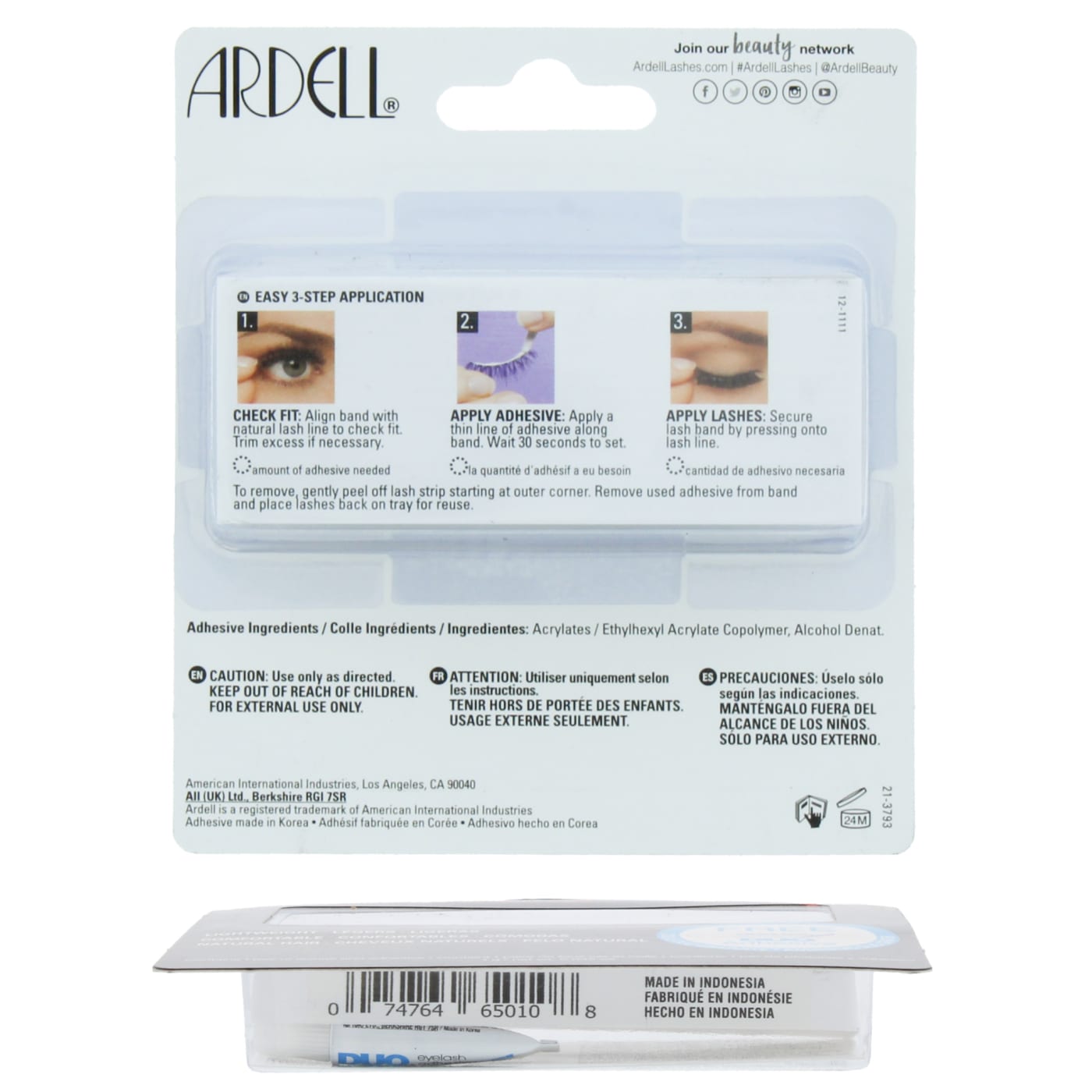 ARDELL LASHES BLACK WITH DUO GLUE