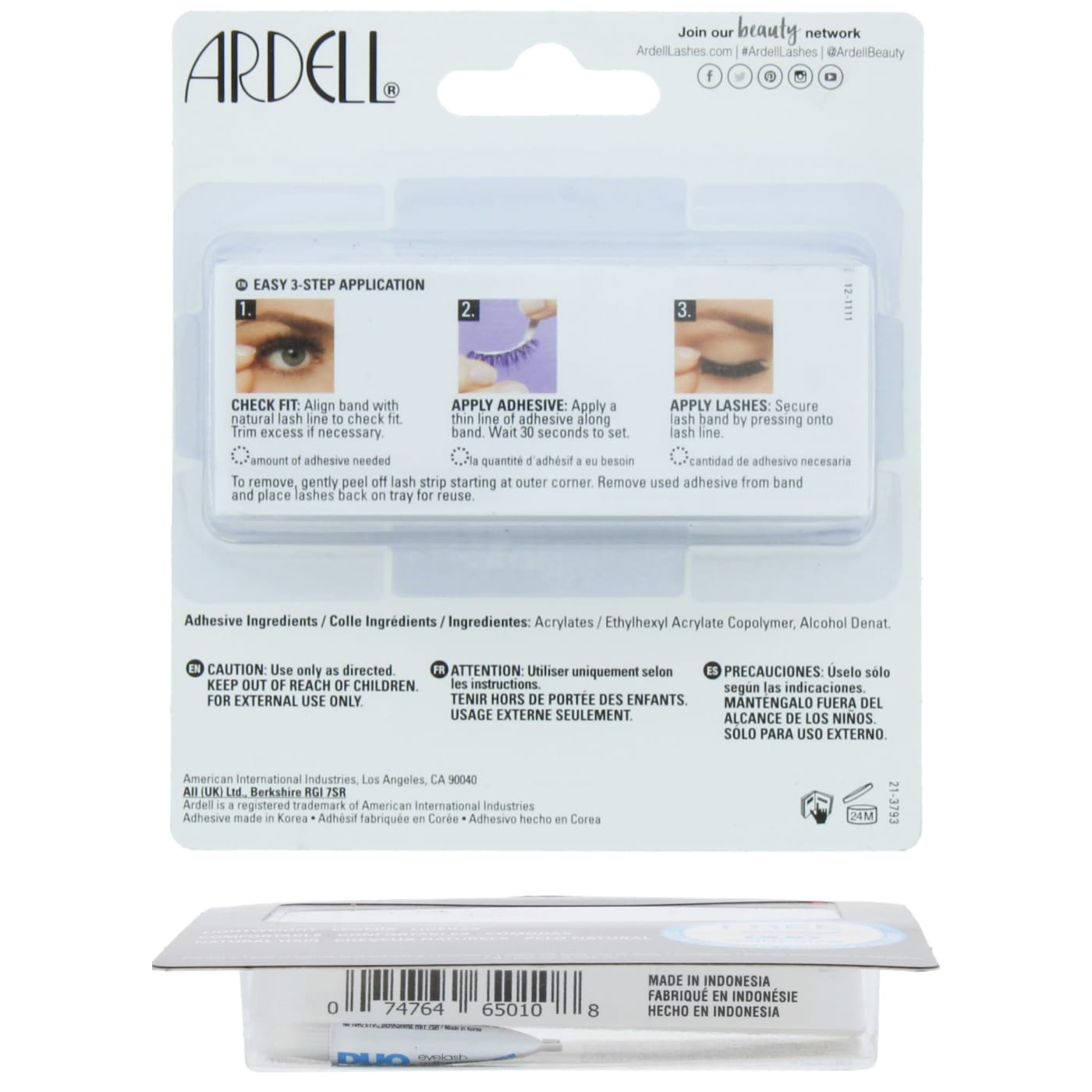 ARDELL LASHES BLACK WITH DUO GLUE
