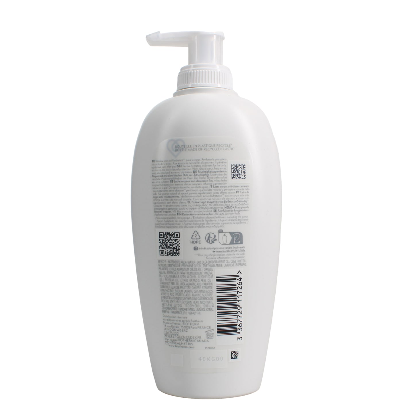 Biotherm Lait Corporel 400ml Body Milk Anti Drying