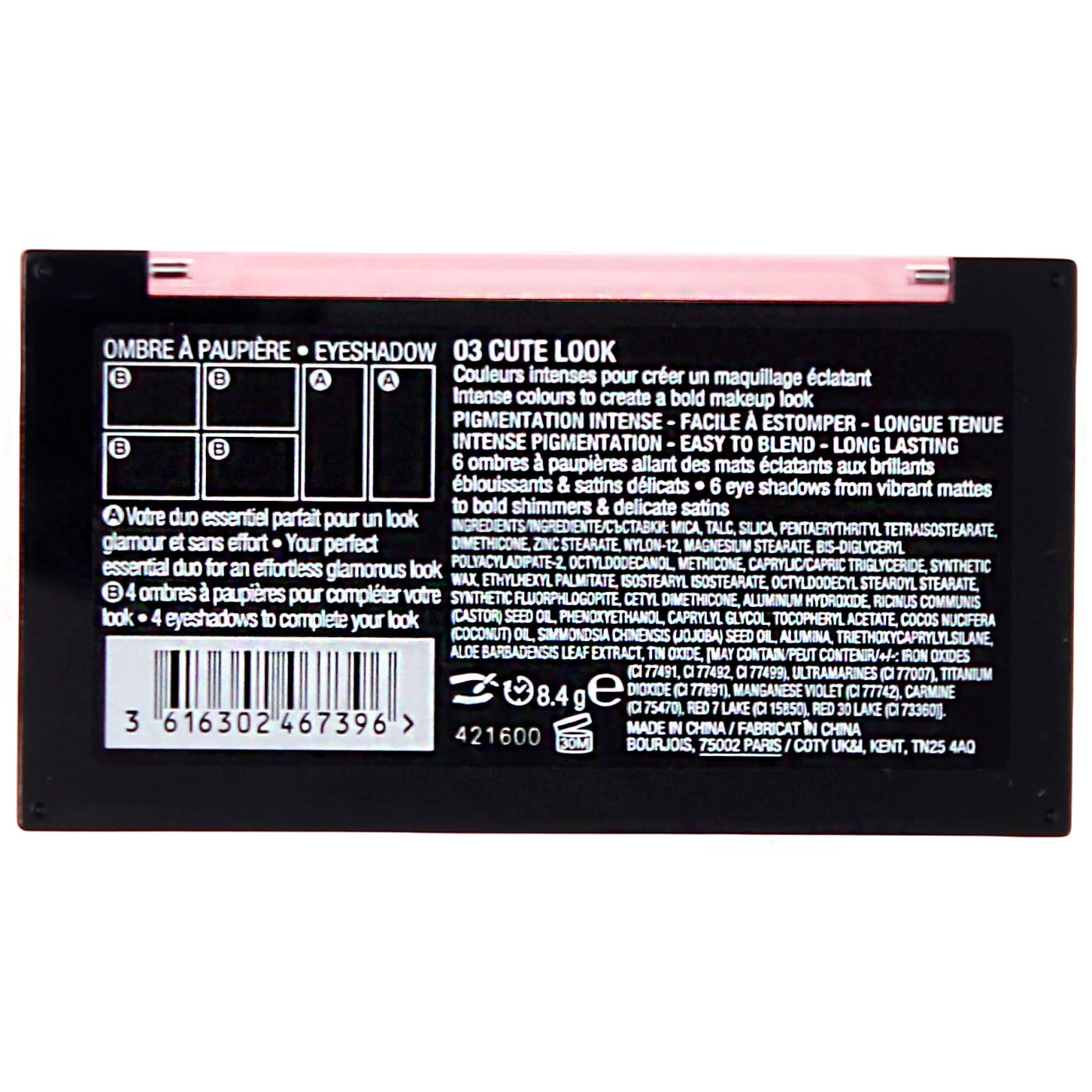BOURJOIS GLAM EYESHADOW PALETTE COUP DE FOUDRE 003