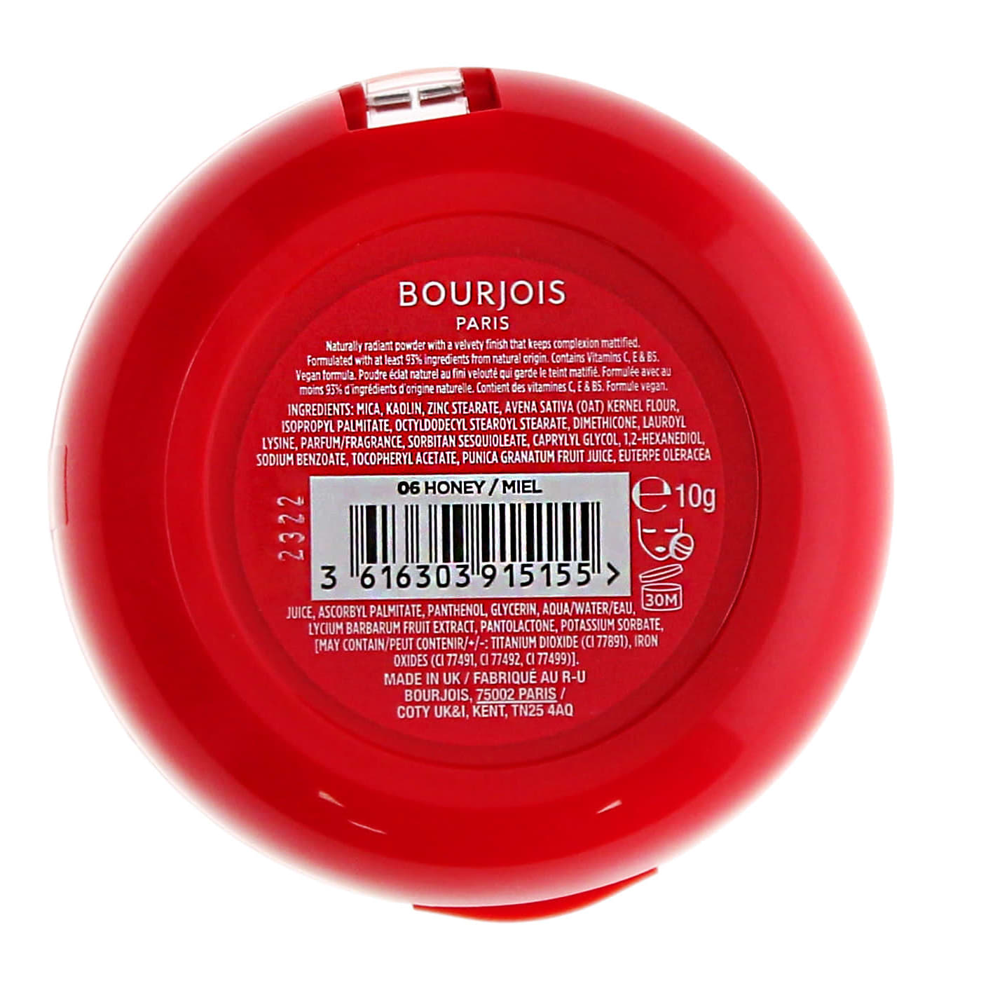BOURJOIS HEALTHY MIX 10G POWDER FOUNDATION HONEY