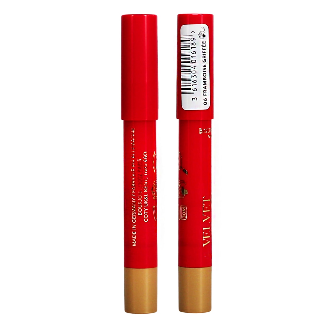 Bourjois Velvet The Pencil Lipstick Framboise Griffee