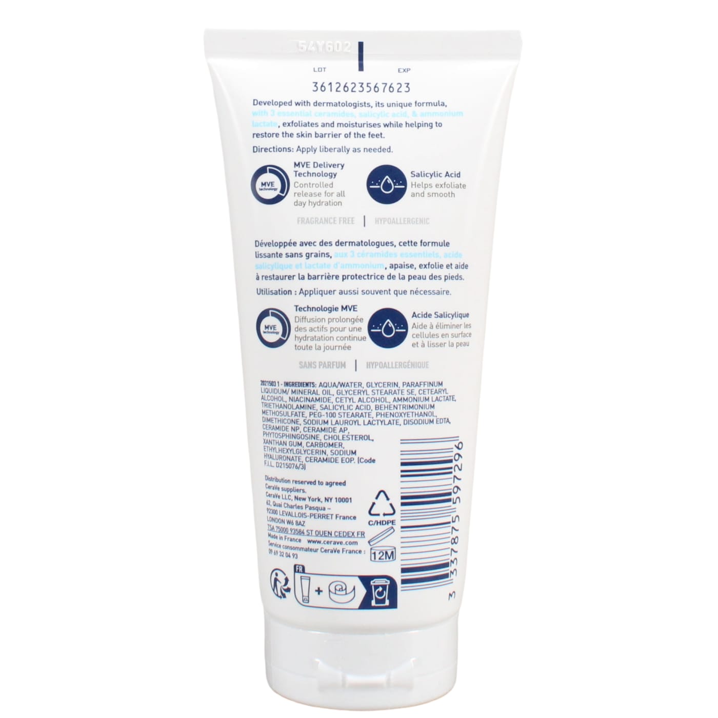 CERAVE 88ML FOOT CREAM SA RENEWING