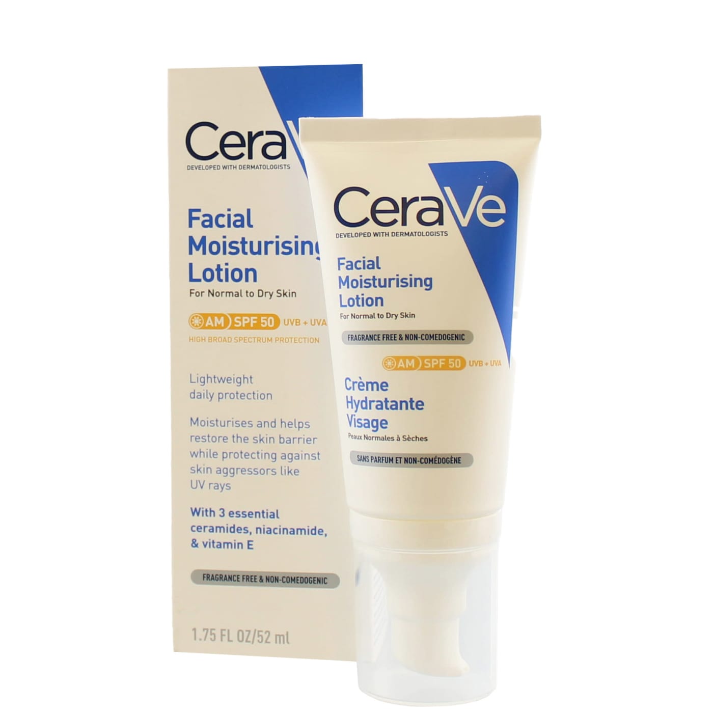 CERAVE 52ML FACIAL LOTION MOISTURISING SPF50