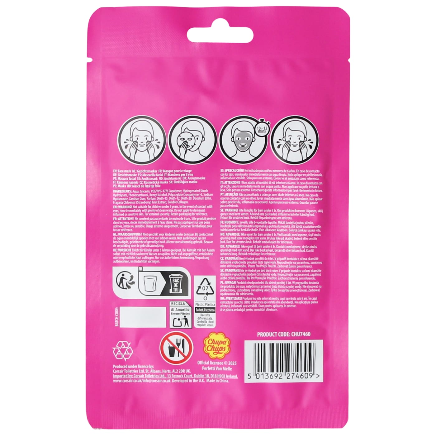 CHUPA CHUPS FACE MASK STRAWBERRY