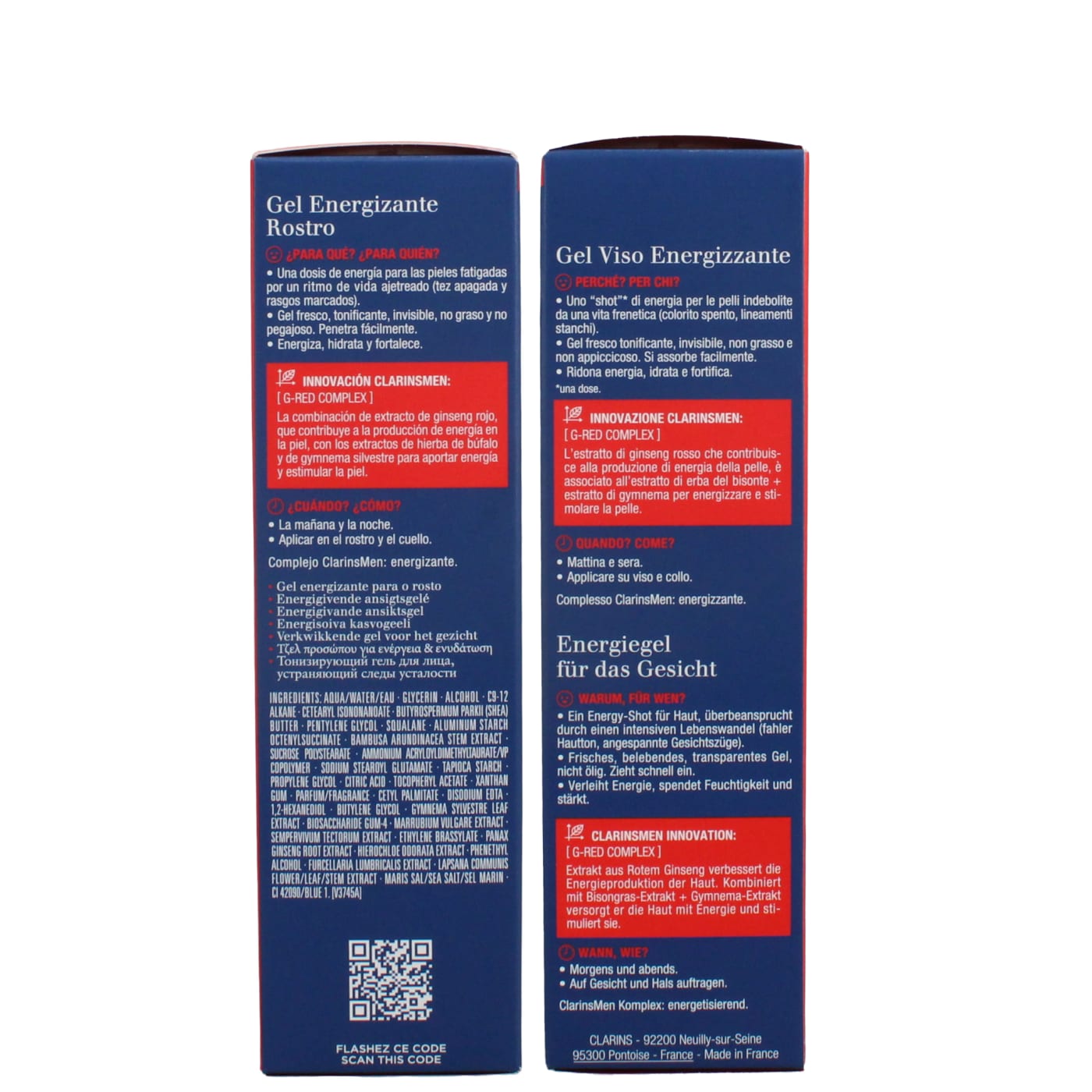 CLARINS MEN 50ML ENERGIZING GEL WITH RED GINSENG EXTRACT