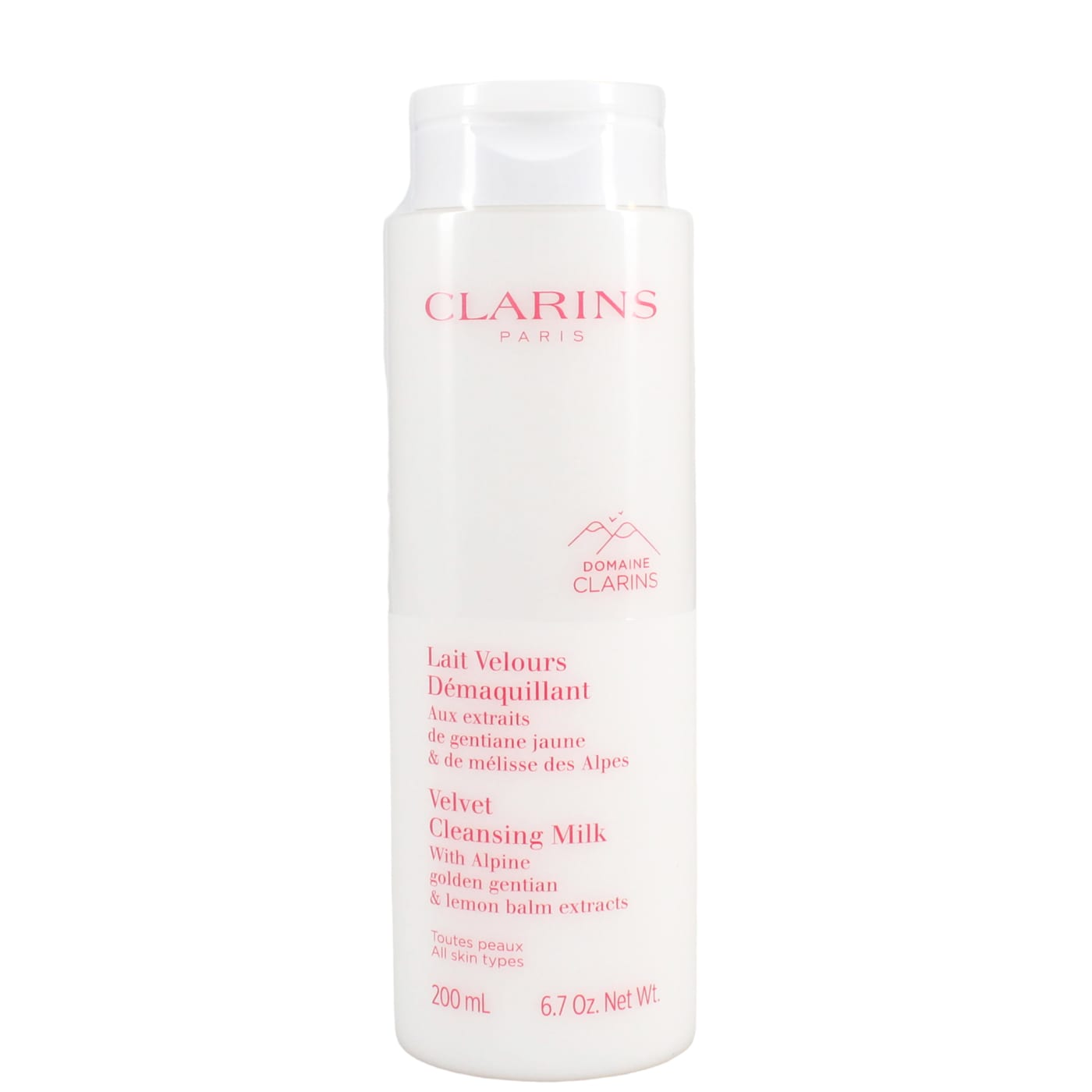 CLARINS 200ML CLEANSING MILK WITH ALPHINE GOLDEN & LEMON BALM / ALL SKIN TYPE
