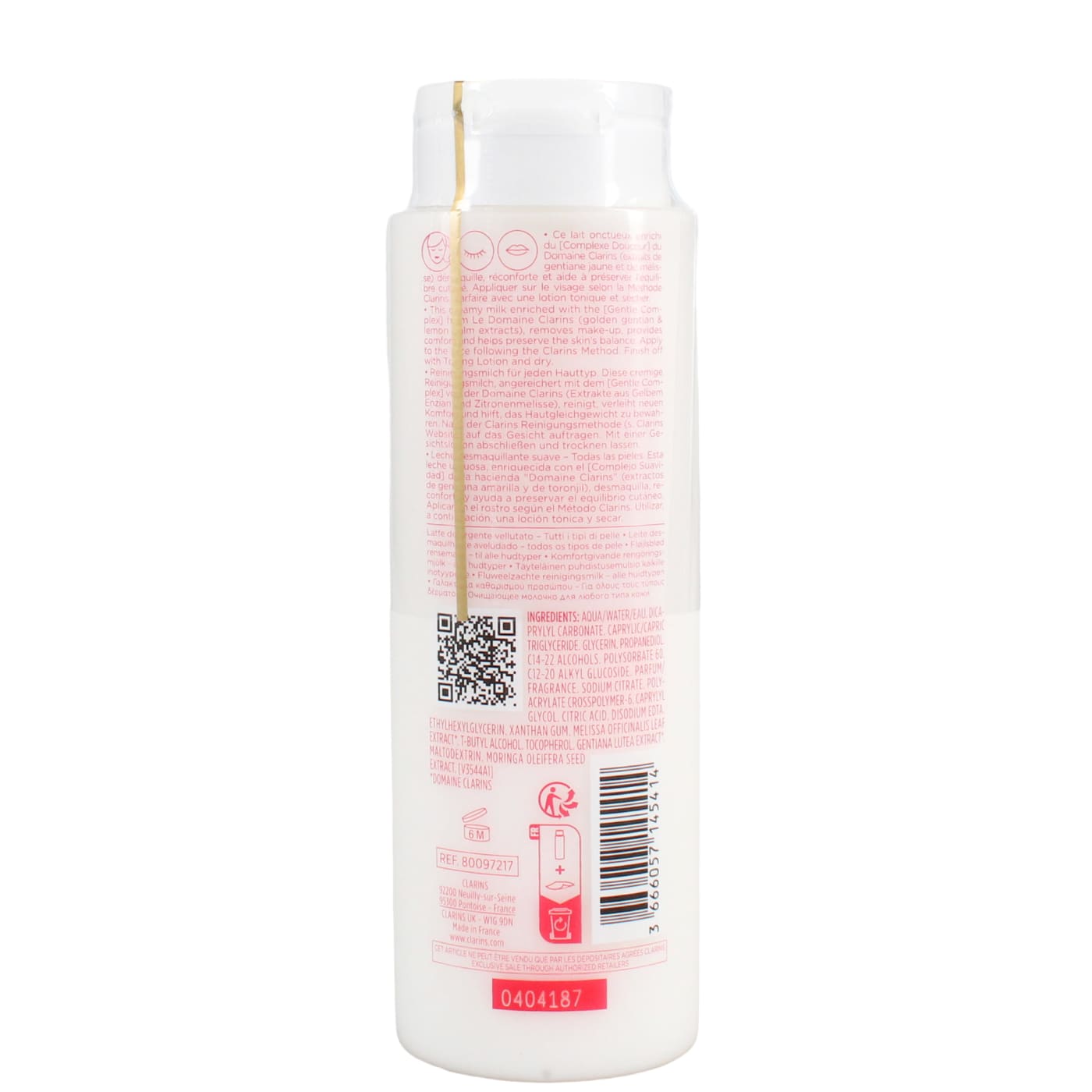 CLARINS 200ML CLEANSING MILK WITH ALPHINE GOLDEN & LEMON BALM / ALL SKIN TYPE