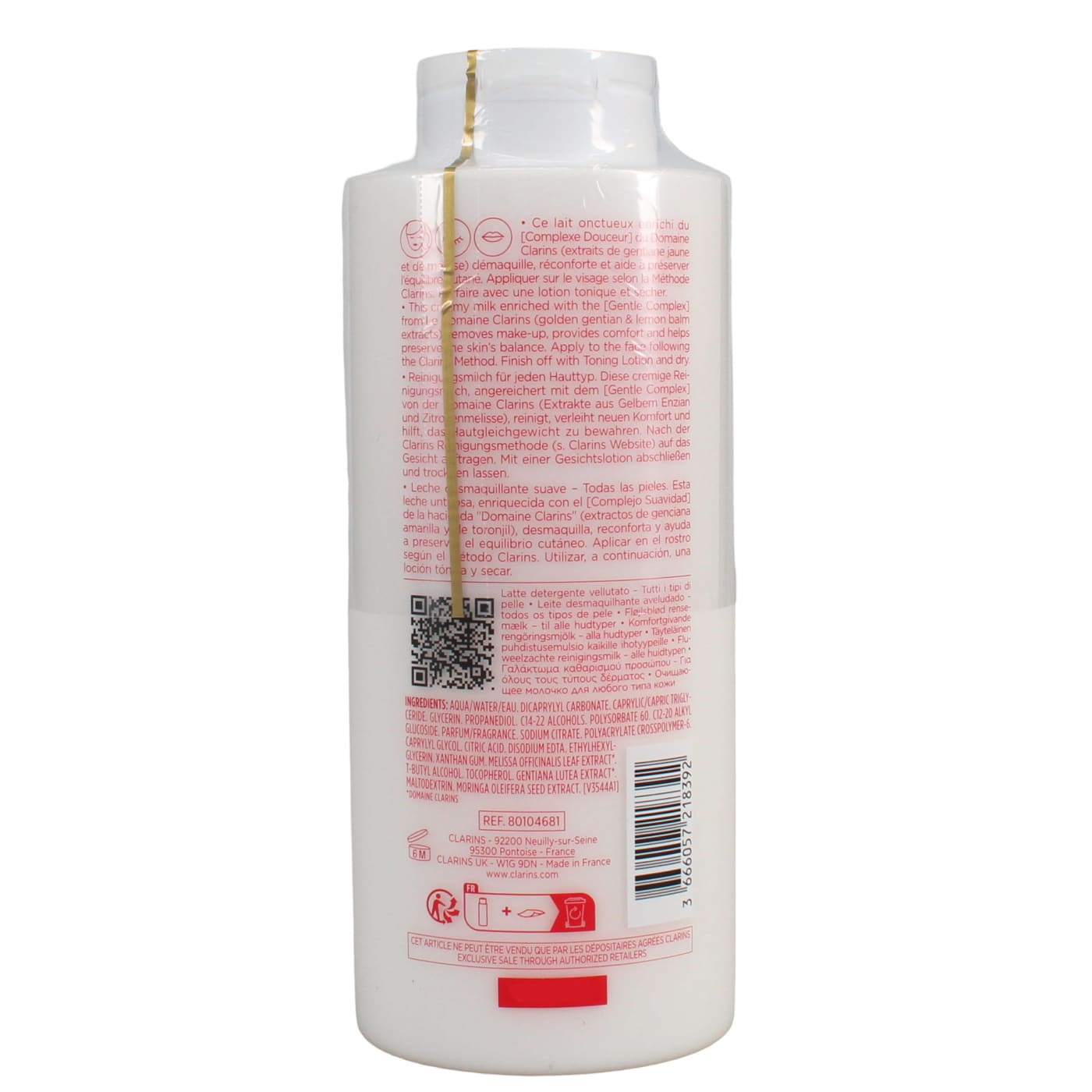 CLARINS 400ML VELVET CLEANSING MILK