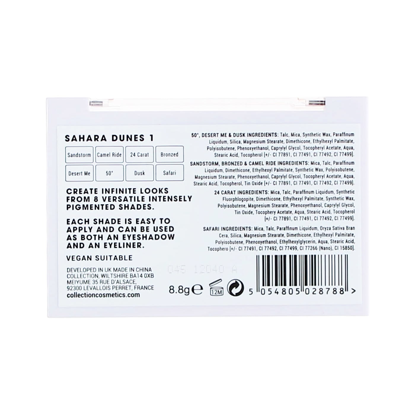 COLLECTION EYESHADOW PALETTE SAHARA DUNES 01
