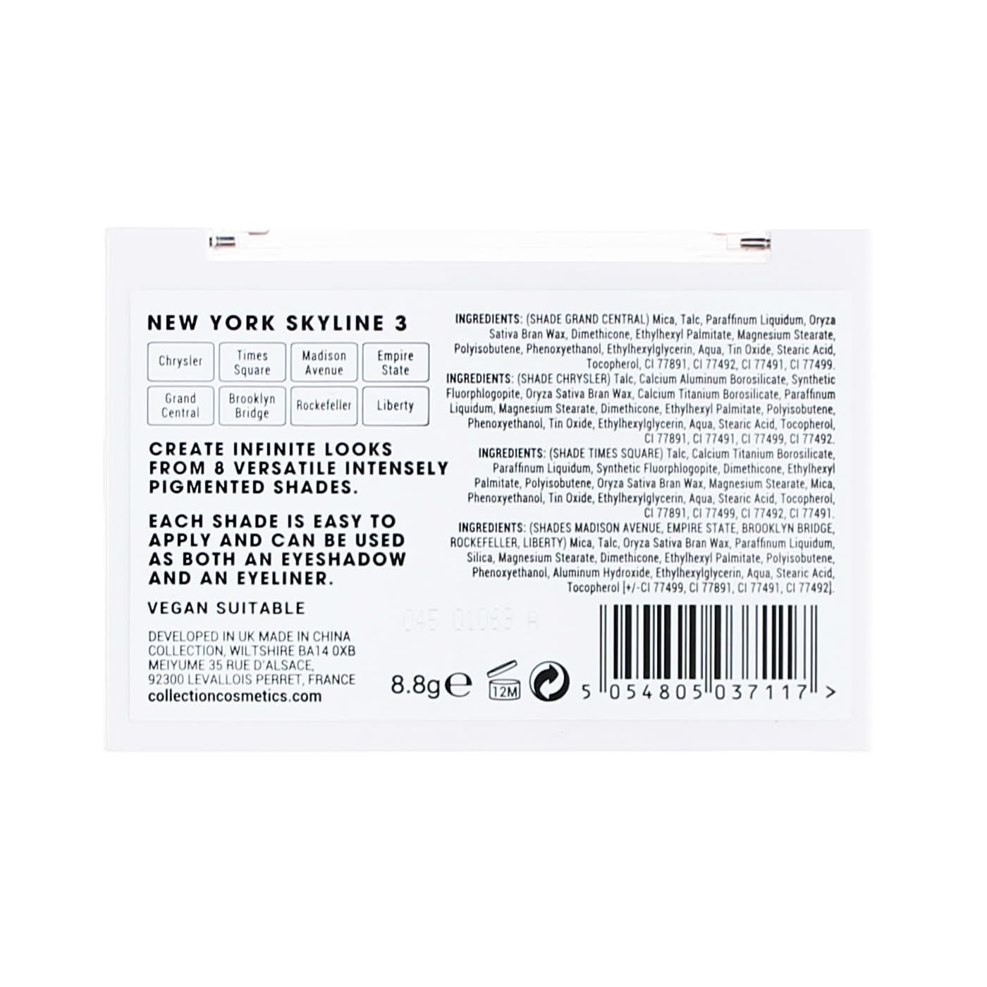 COLLECTION EYESHADOW PALETTE NEW YORK SKYLINE