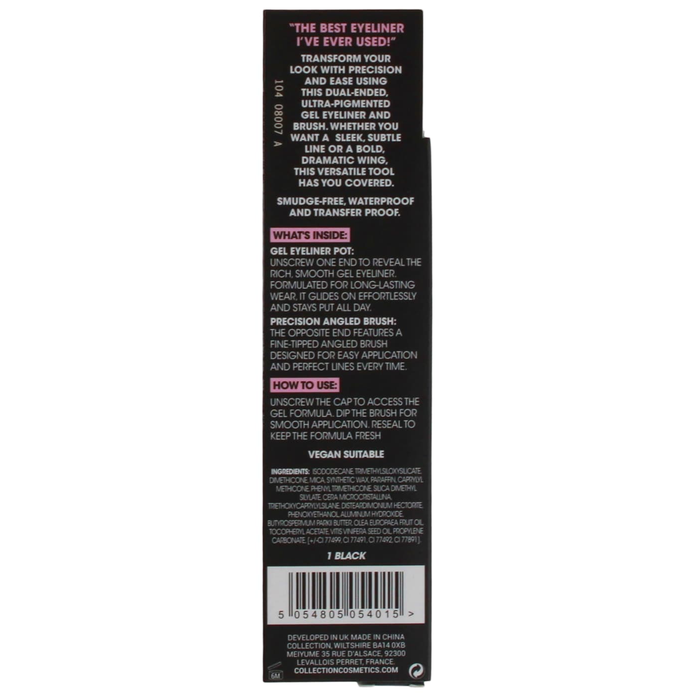 Collection Fast Stroke Longwear Gel Eyeliner Pot & Brush Black
