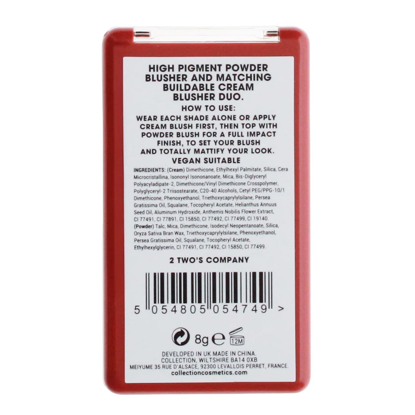 COLLECTION DUO BLUSH CREAM & POWDER SH2 TWO'S COMPANY