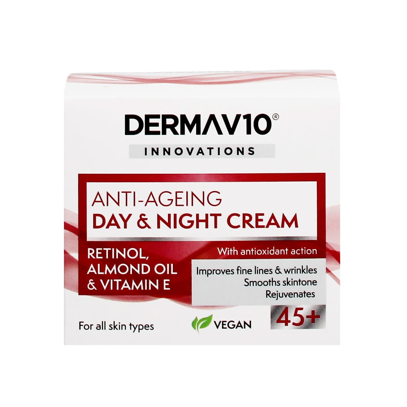 DERMA V10 INNOVATIONS 50ML DAY & NIGHT CREAM ANTI AGEING 45+