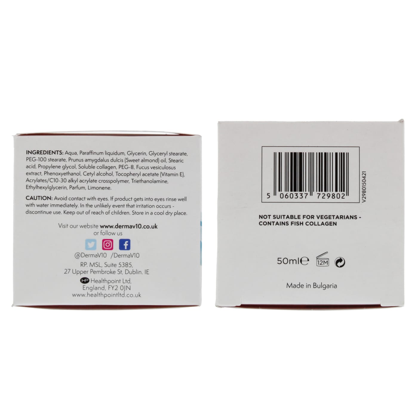 Derma V10 Innovations 50ml Day & Night Cream Anti Ageing
