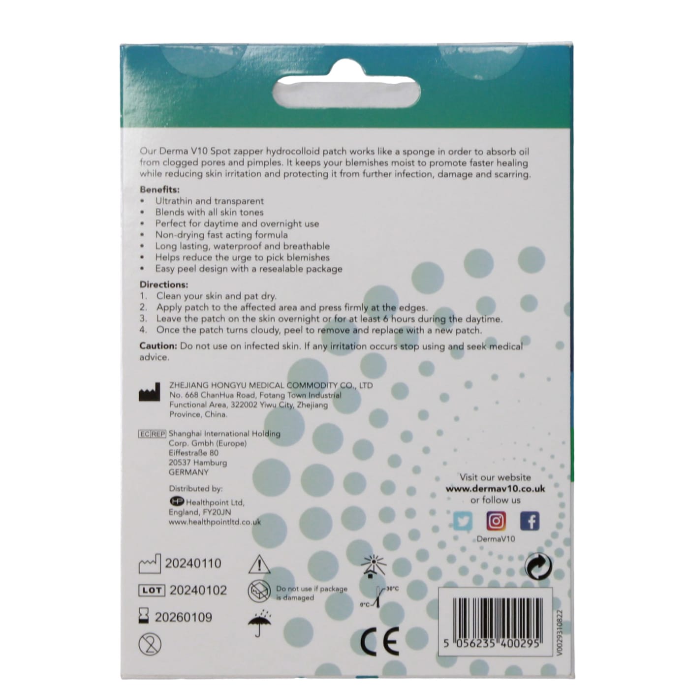 DERMA V10 SPOT ZAP PATCHES 24PK 09/26