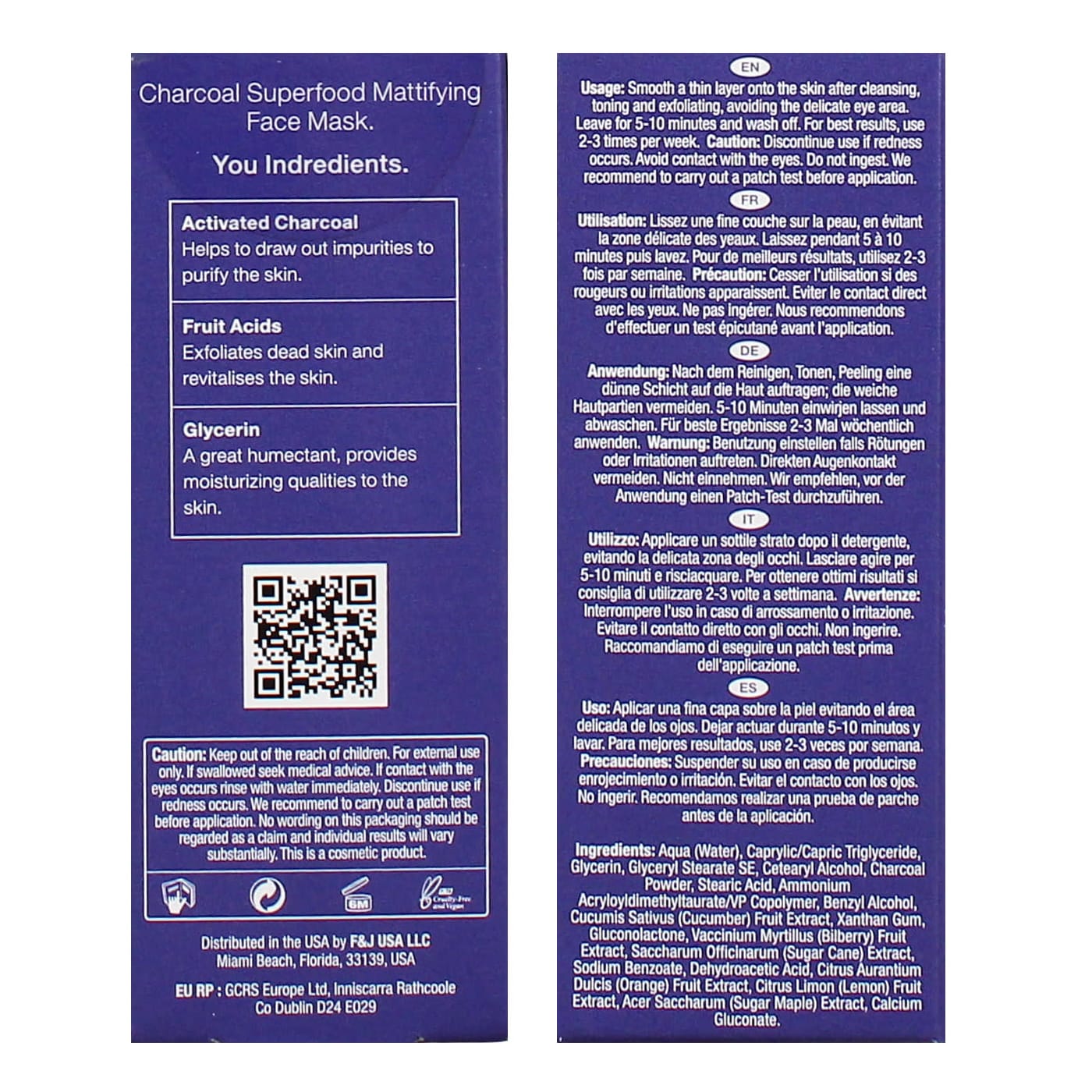 Dr Botanicals 30ml Mask Apothecary Charcoal Superfood Mattifying