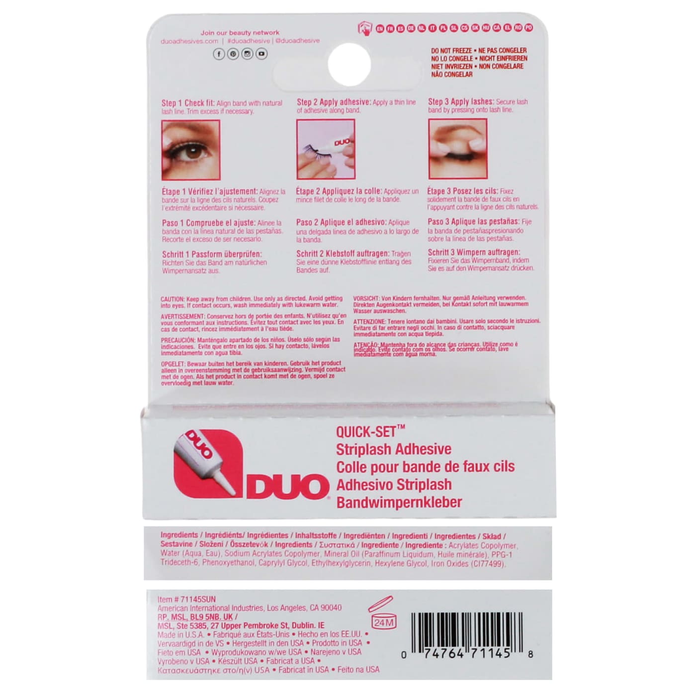 DUO 7G STRIPLASH ADHESIVE DARK