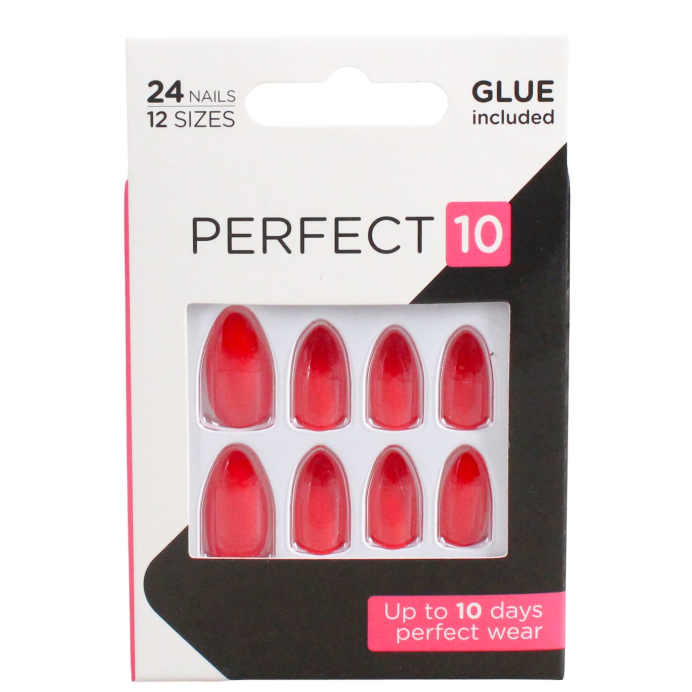 ELEGANT TOUCH PERFECT 10 FALSE NAILS SCARLET