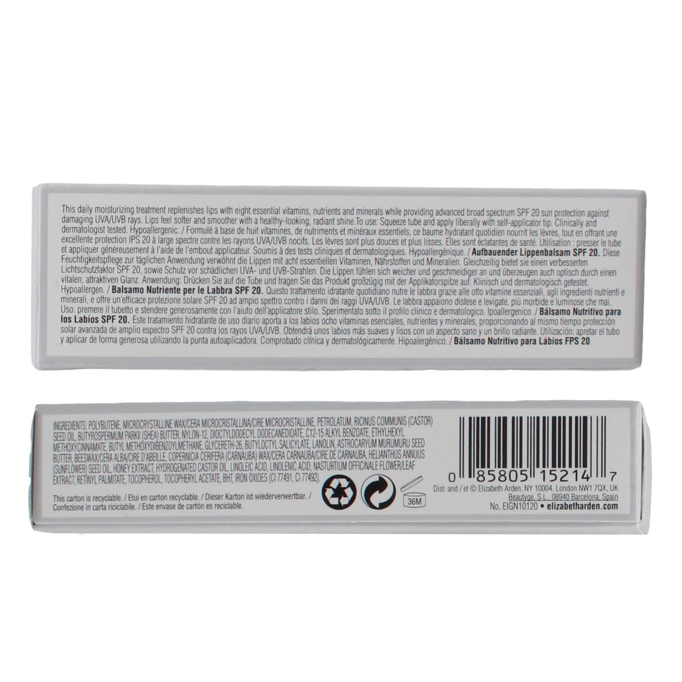 ELIZABETH ARDEN EIGHT HOUR 15ML CREAM NOURISHING LIP BALM SPF20 10/27