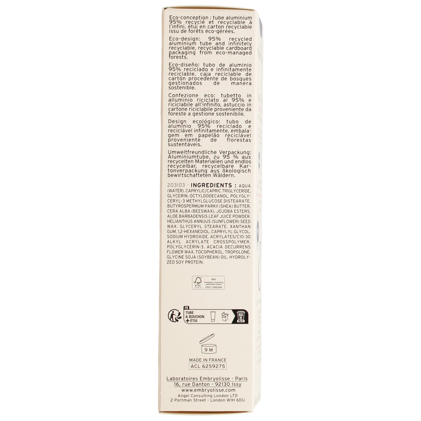 EMBRYOLISSE LABORATORIES 100ML CREAM SENSITIVE