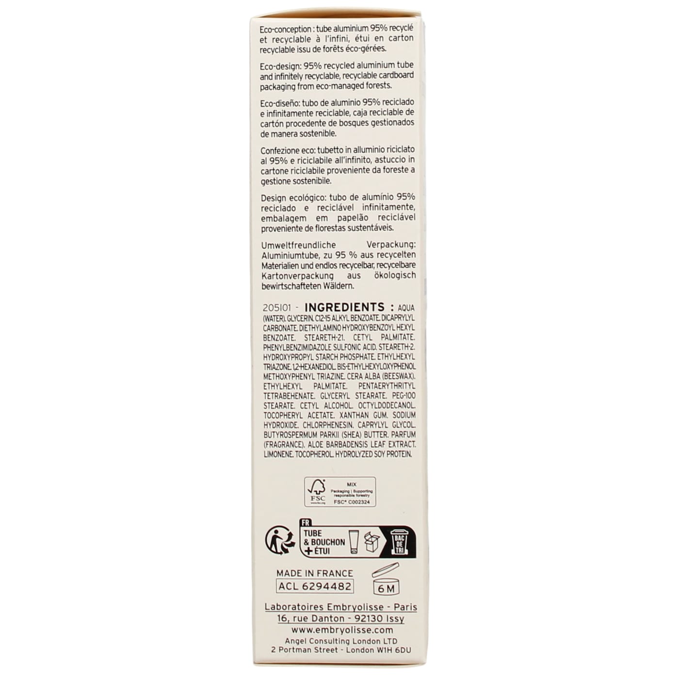 Embryolisse Laboratories 40ml Anti-Pollution Moisturiser SPF 20
