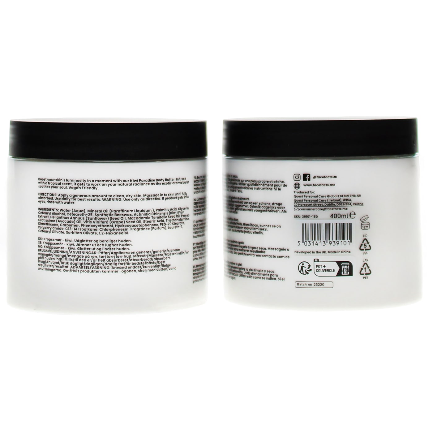 FACE FACTS 400ML BODY BUTTER KIWI