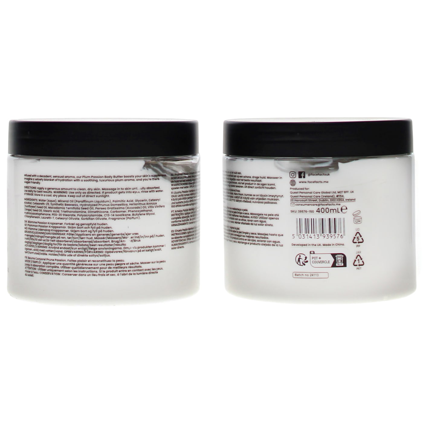 FACE FACTS 400ML BODY BUTTER PLUM PASSION