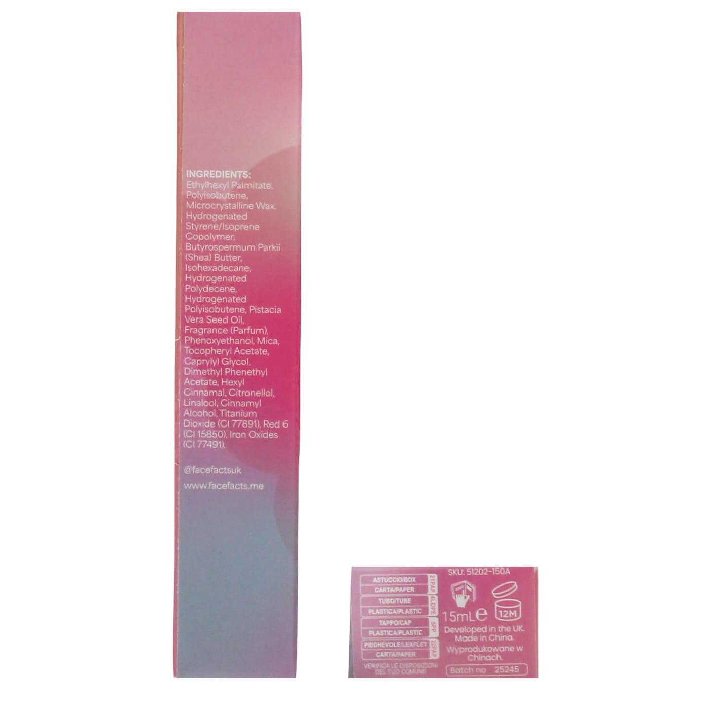Face Facts 15ml Lip Silk Blushing Pink