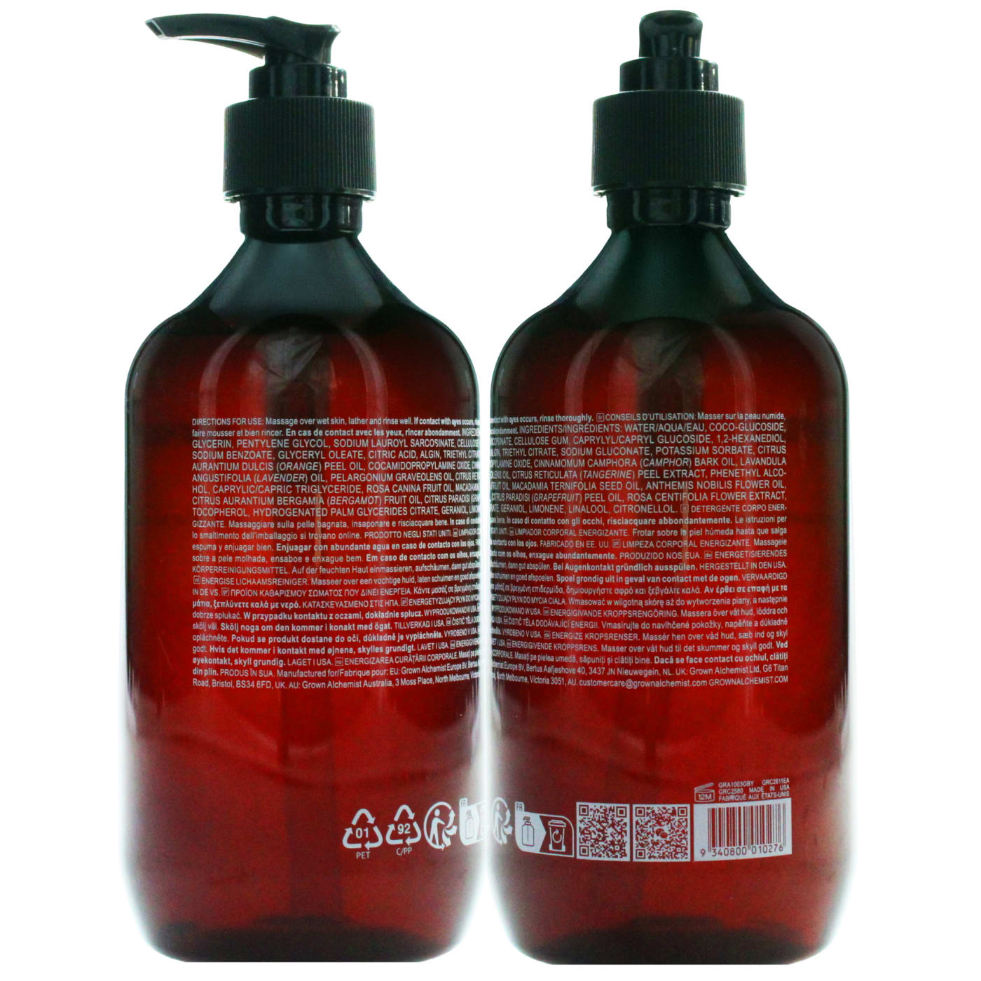 GROWN ALCHEMIST 500ML BODY CLEANSER ENERGIZE