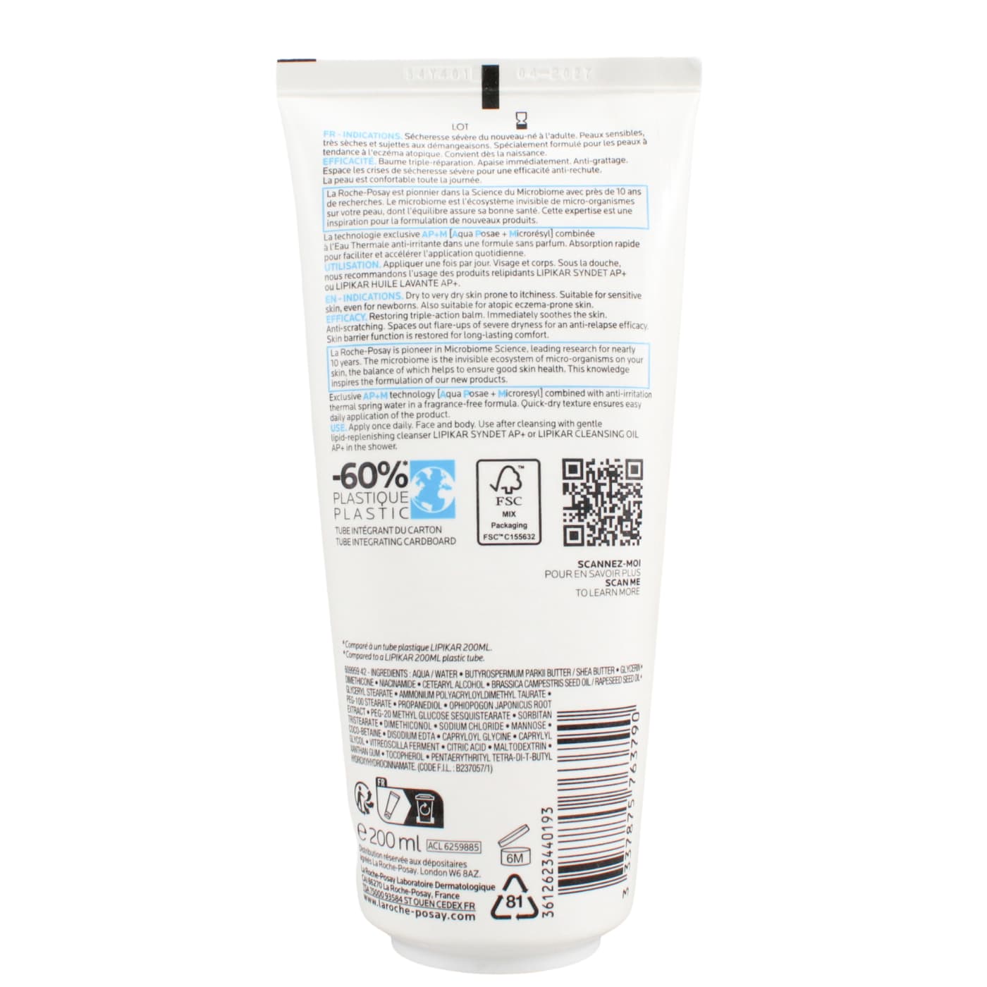 LA R POSAY 200ML MOISTUR B/BALM 11/26