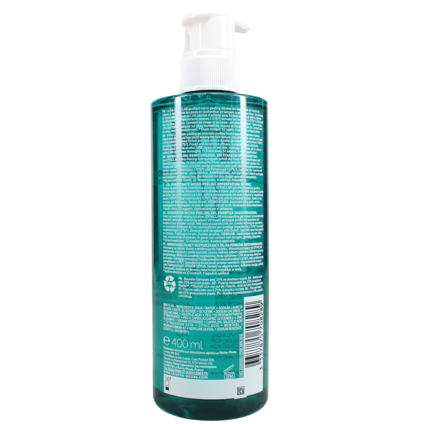 LA ROCHE POSAY 400ML EFFACLAR MICR 11/26
