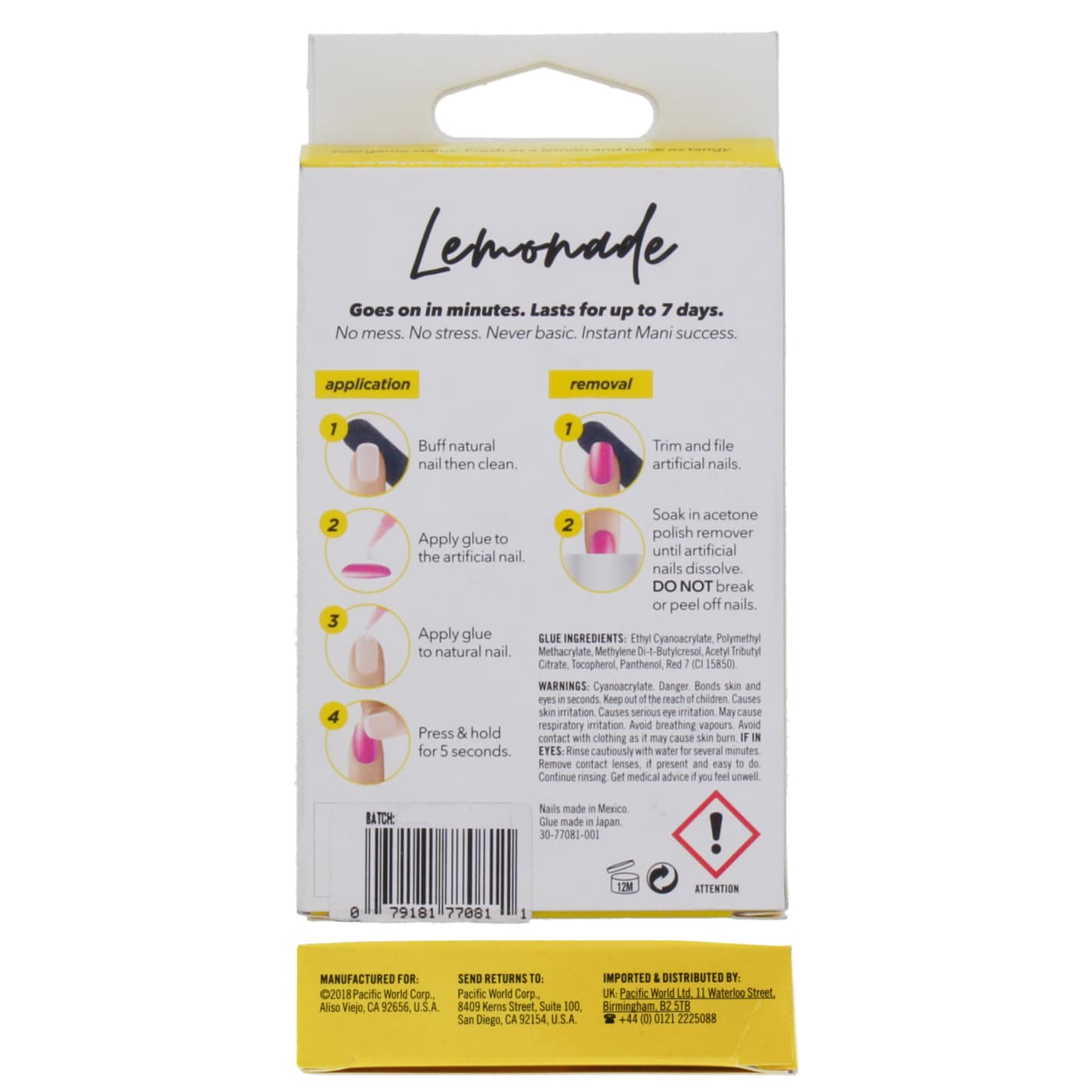 LEMONADE MILLENIAL PINK NAILS 28PK