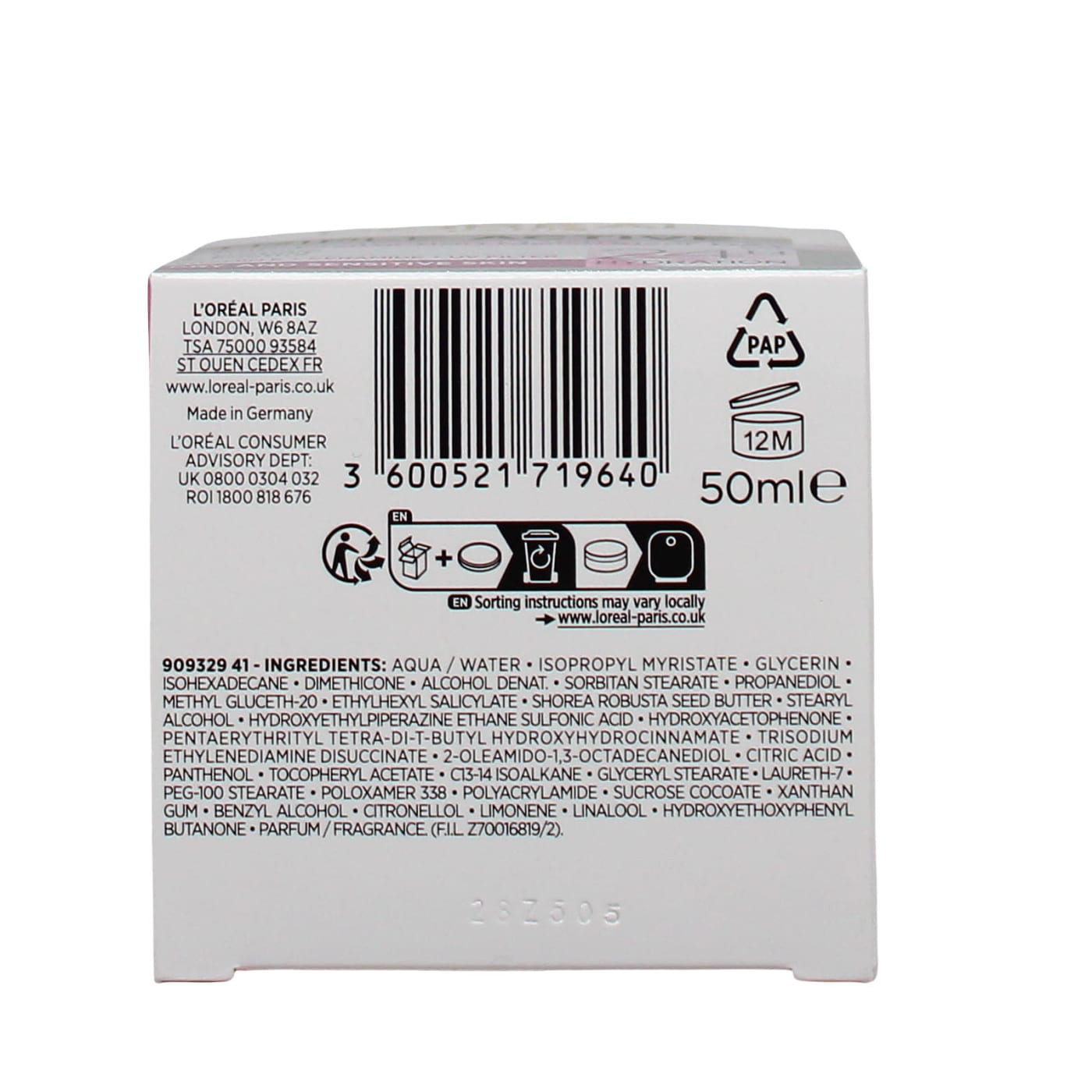 L'OREAL TRIPLE ACTIVE 50ML DAY CREAM DRY AND SENSITIVE SKIN