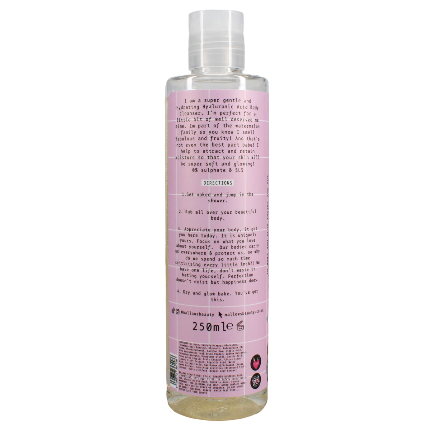 Mallows Beauty 250ml Body Cleanser Watermelon Ha