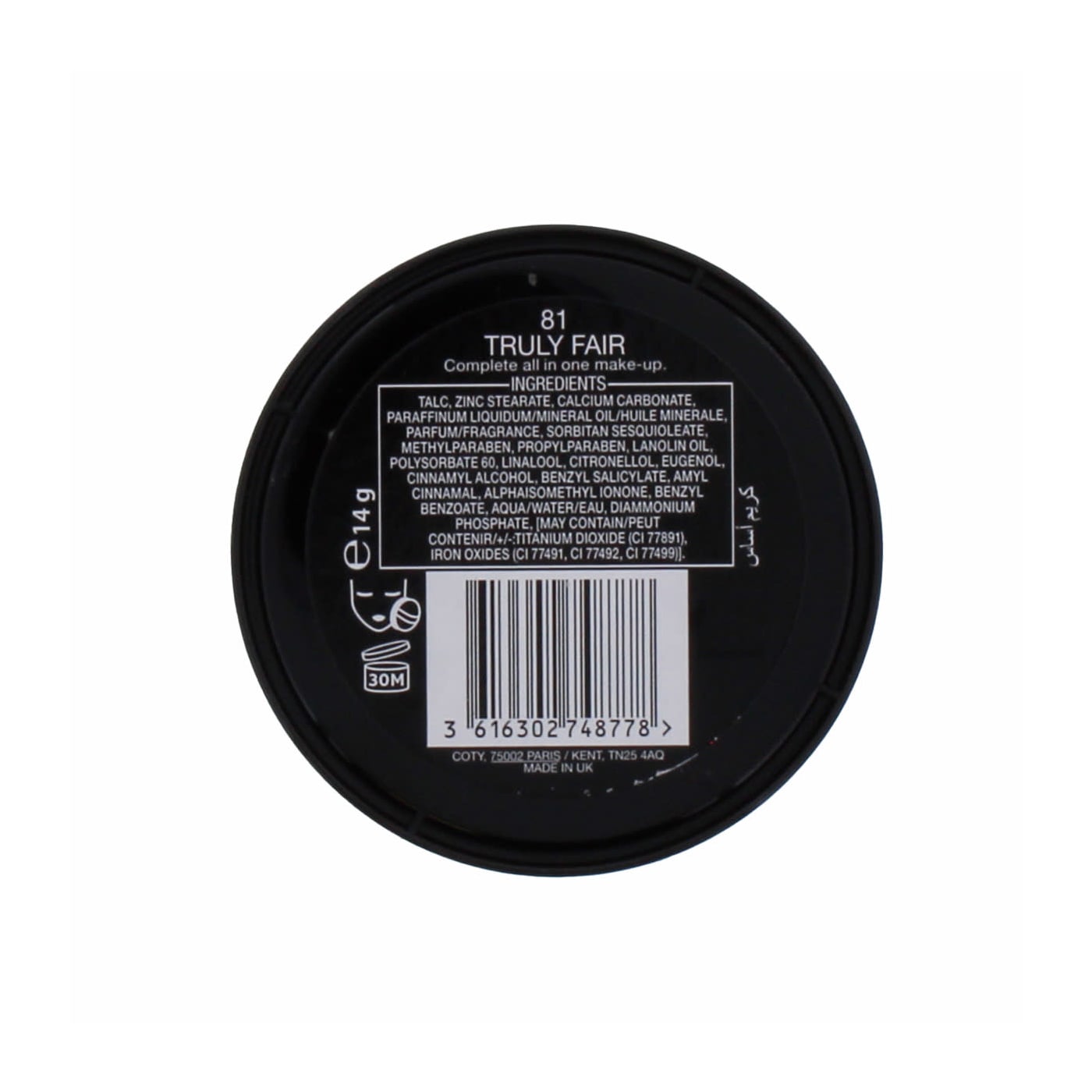 Max Factor 14g Creme Puff Truly Fair 81