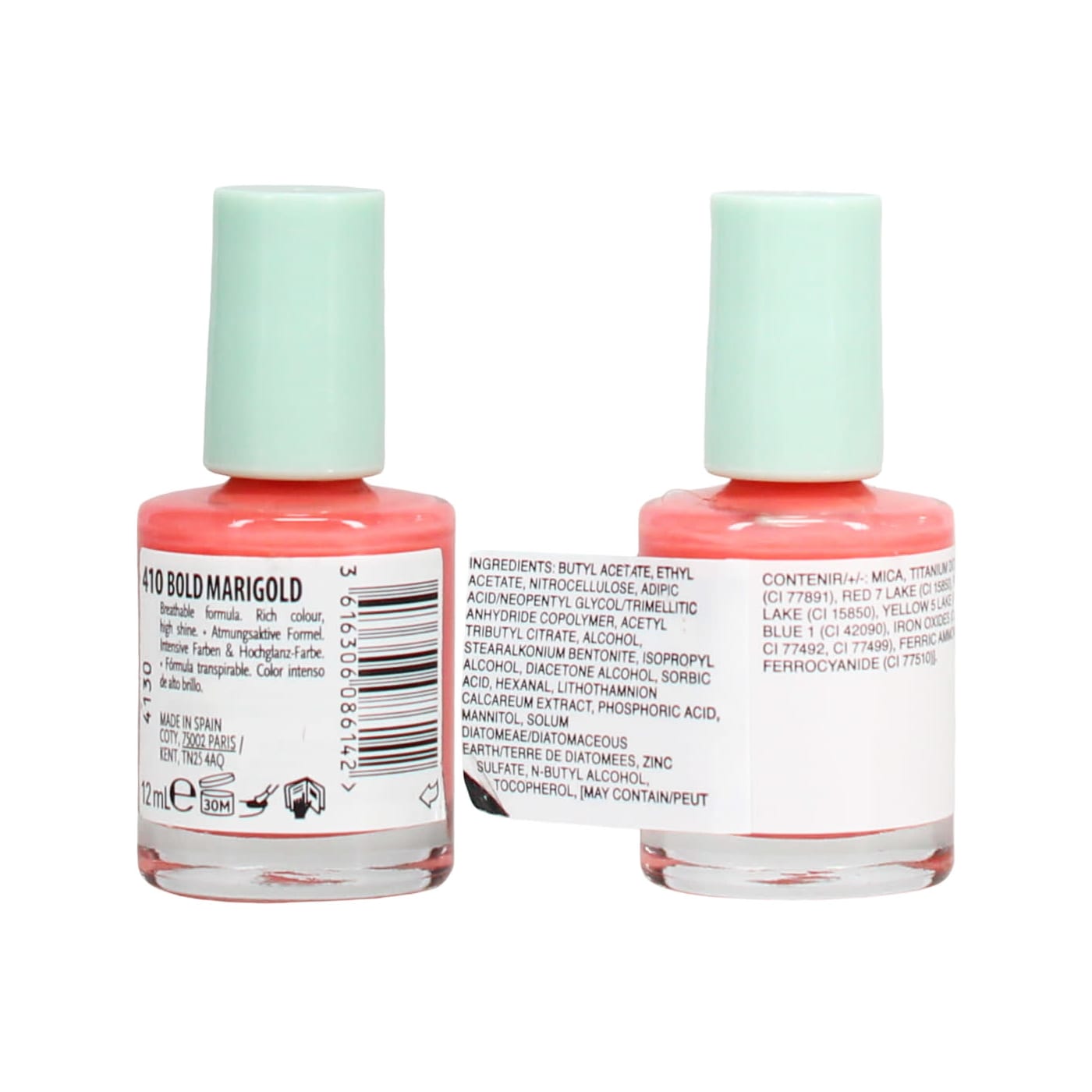 MAX FACTOR MIRACLE PURE NAIL POLISH BOLD MARIGOLD 410