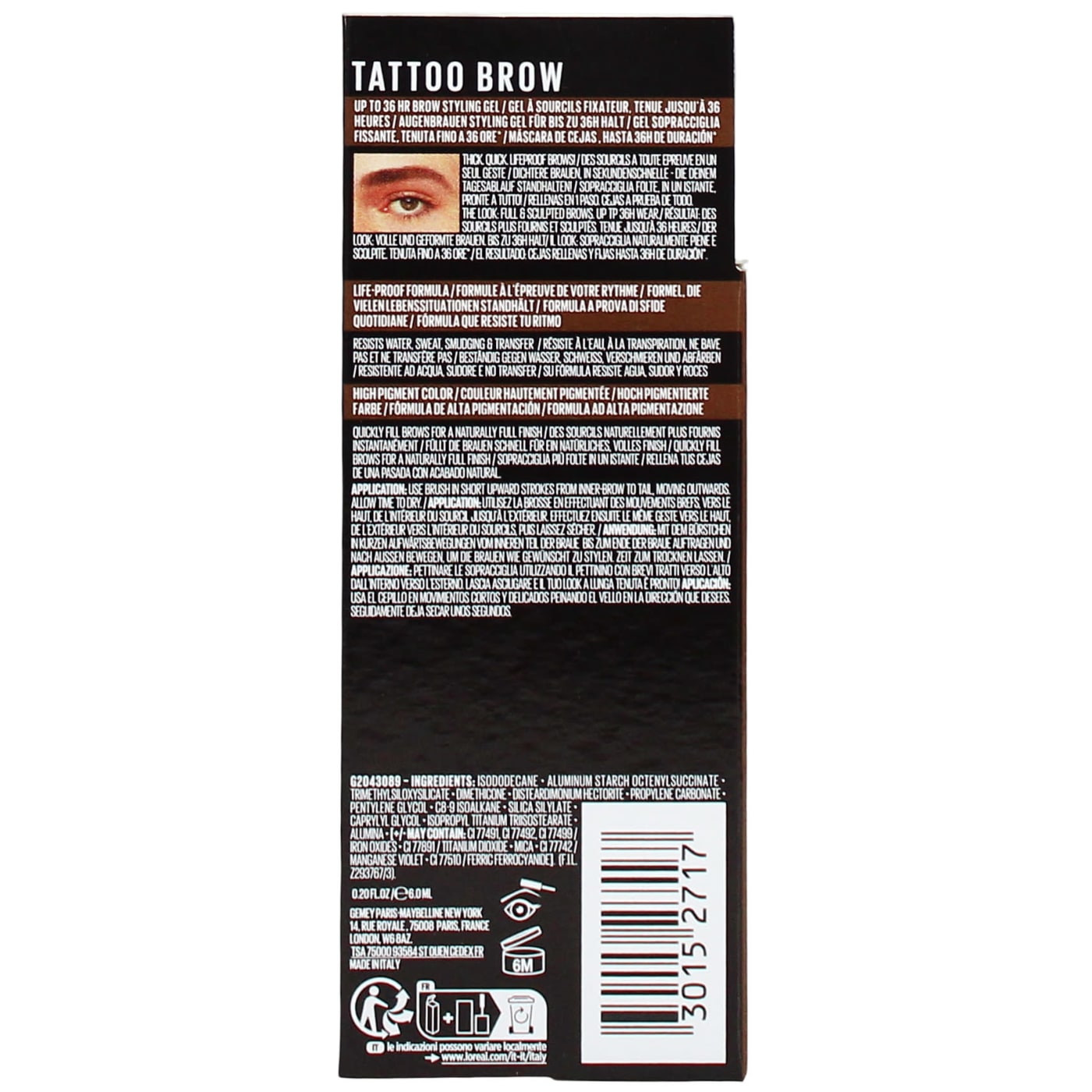 Maybelline Tattoo Brow Gel Medium Brown