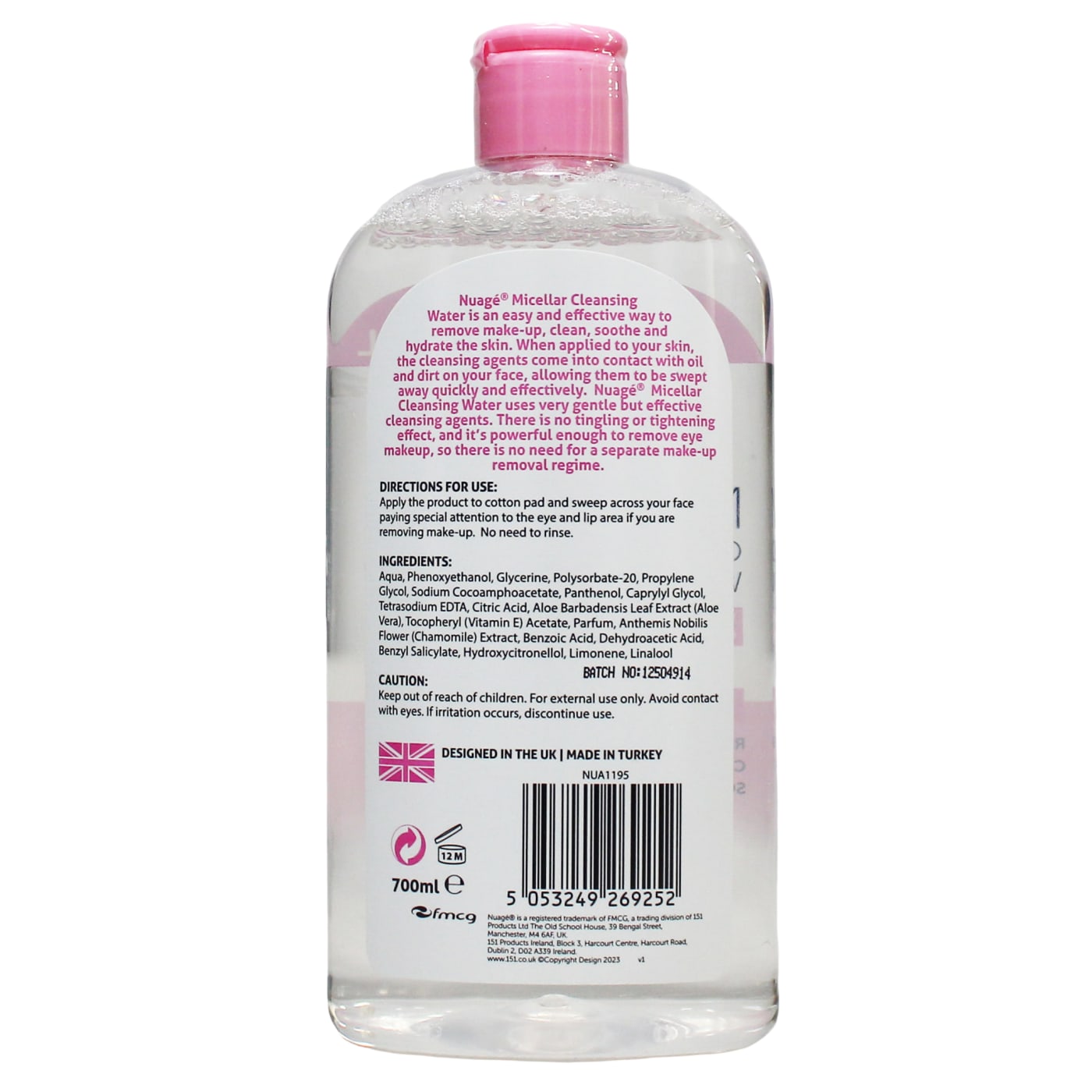 Nuage 700ml 3-in-1 Micellar Cleansing Water