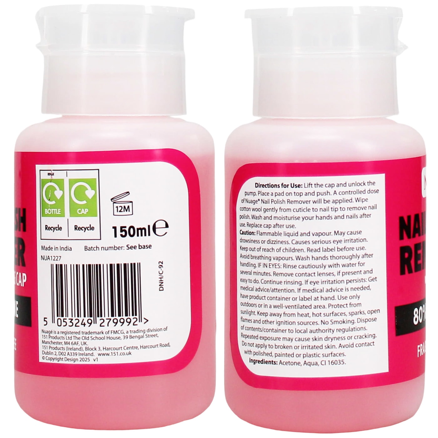 Nuage 150ml Nail Polish Remover With Dosing Cap