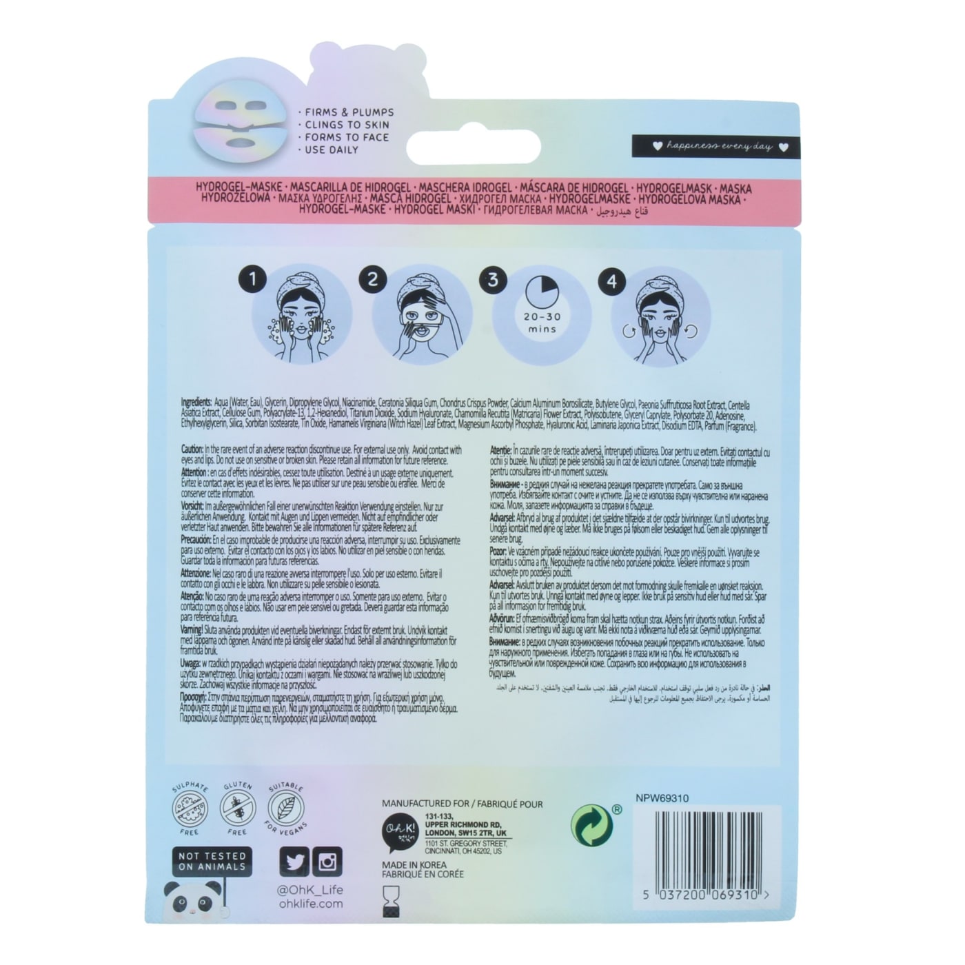Oh K! Face Mask Marine Hyaluronic Acid Hydrogel