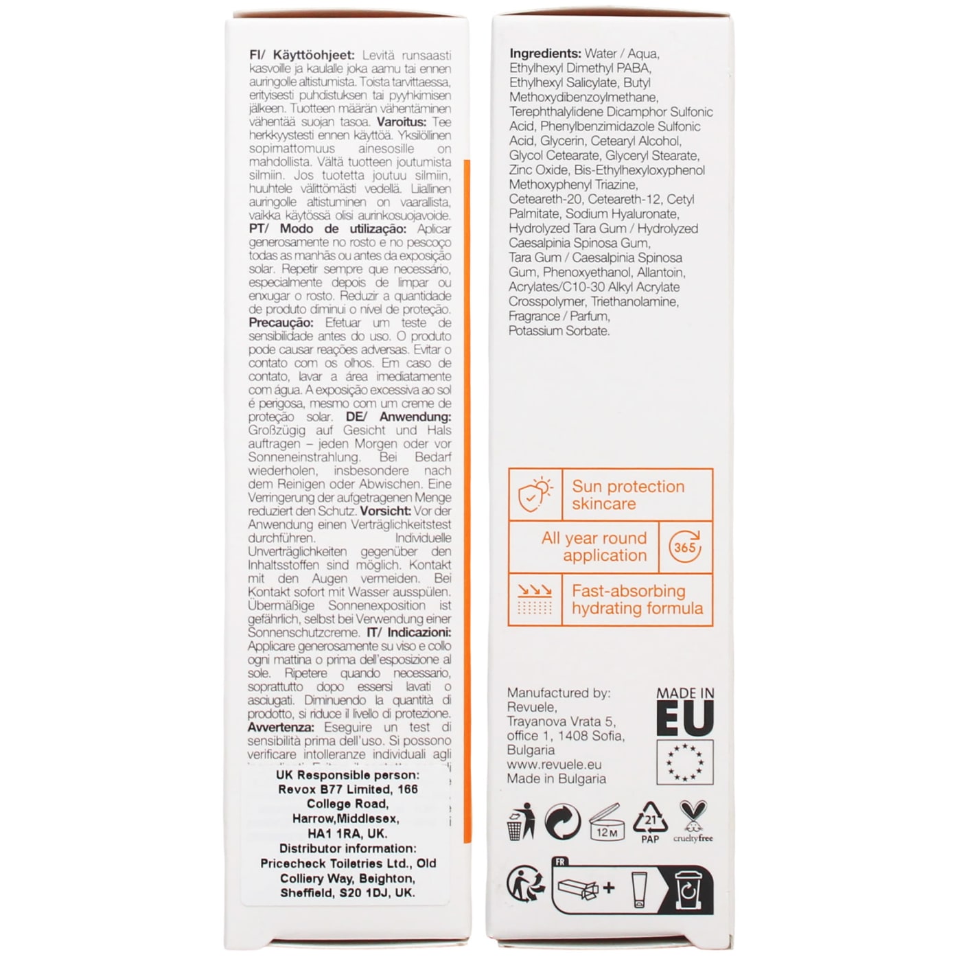 Revuele 50ml Sunprotect Daily Face Cream Moisture Boost SPF 50+