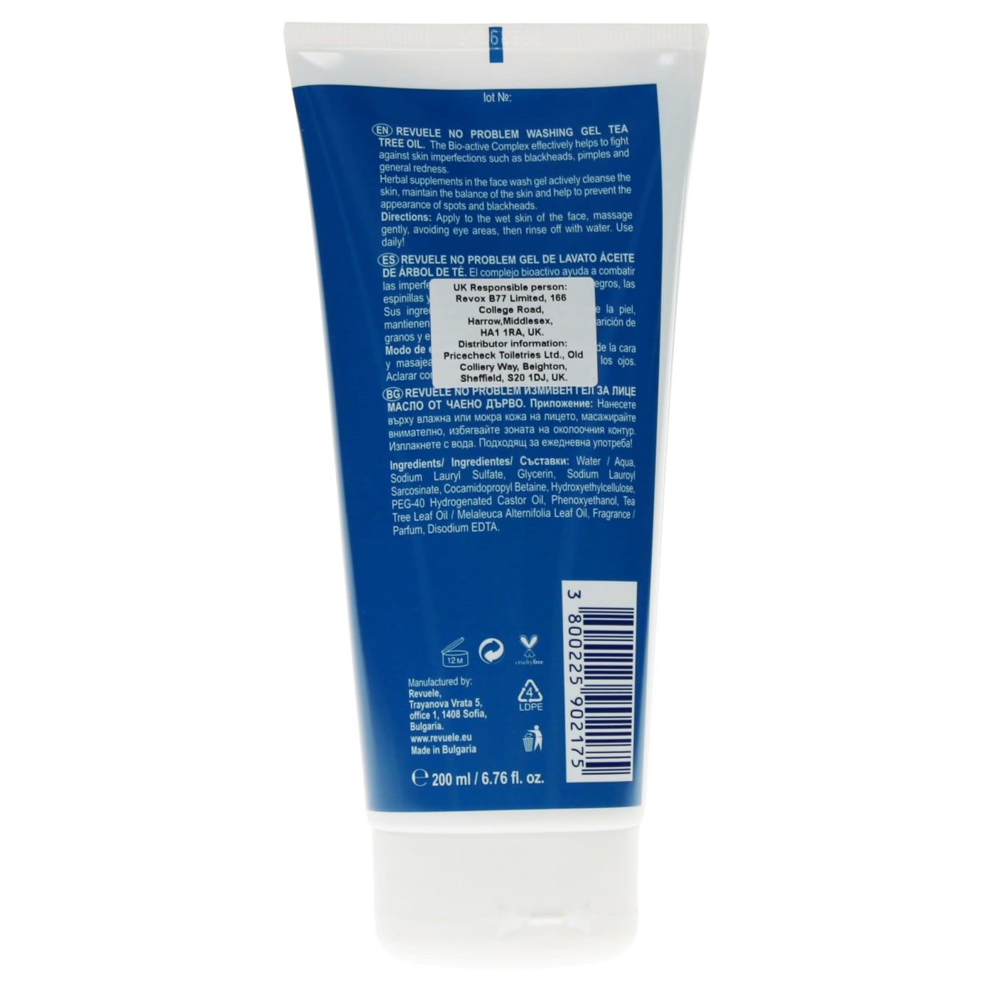 Revuele 200ml No Problem Washing Gel Anti-Acne & Blackheads With Tea Tree Oil